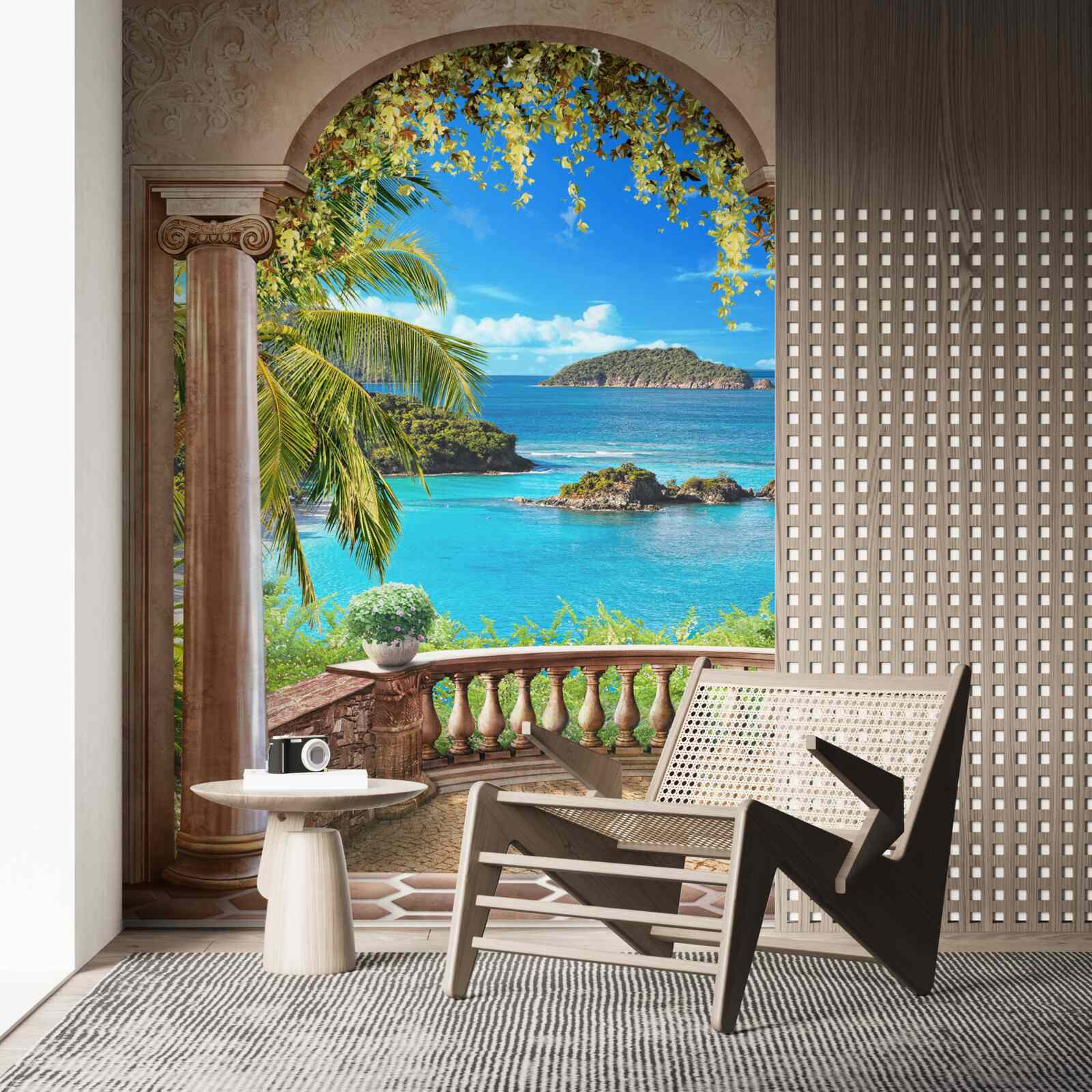 Fototapeten Balkon mit atemberaubender Aussicht