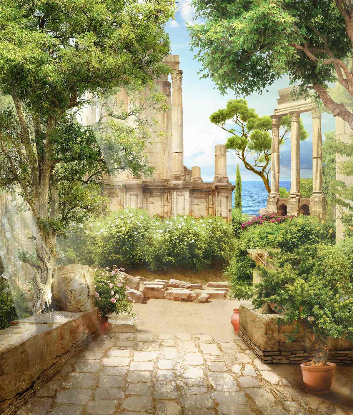 Fototapeten Alte mediterrane Gärten