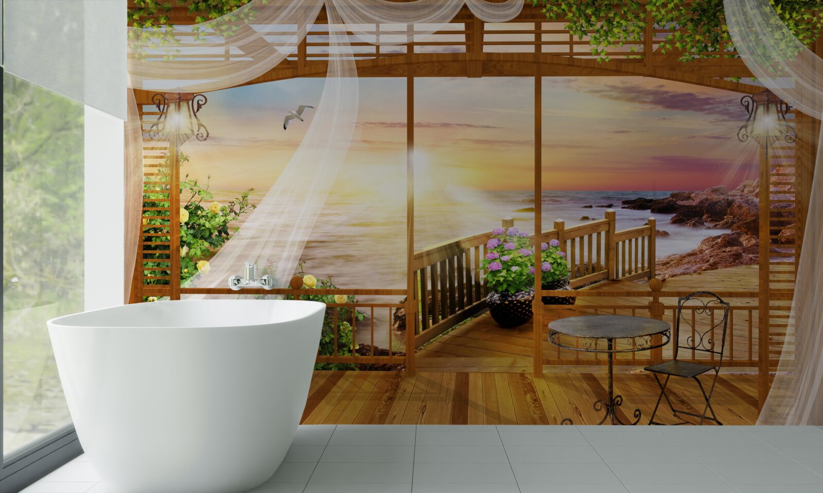 Fototapeten Ein wunderschöner Balkon mit tollen Aussichten