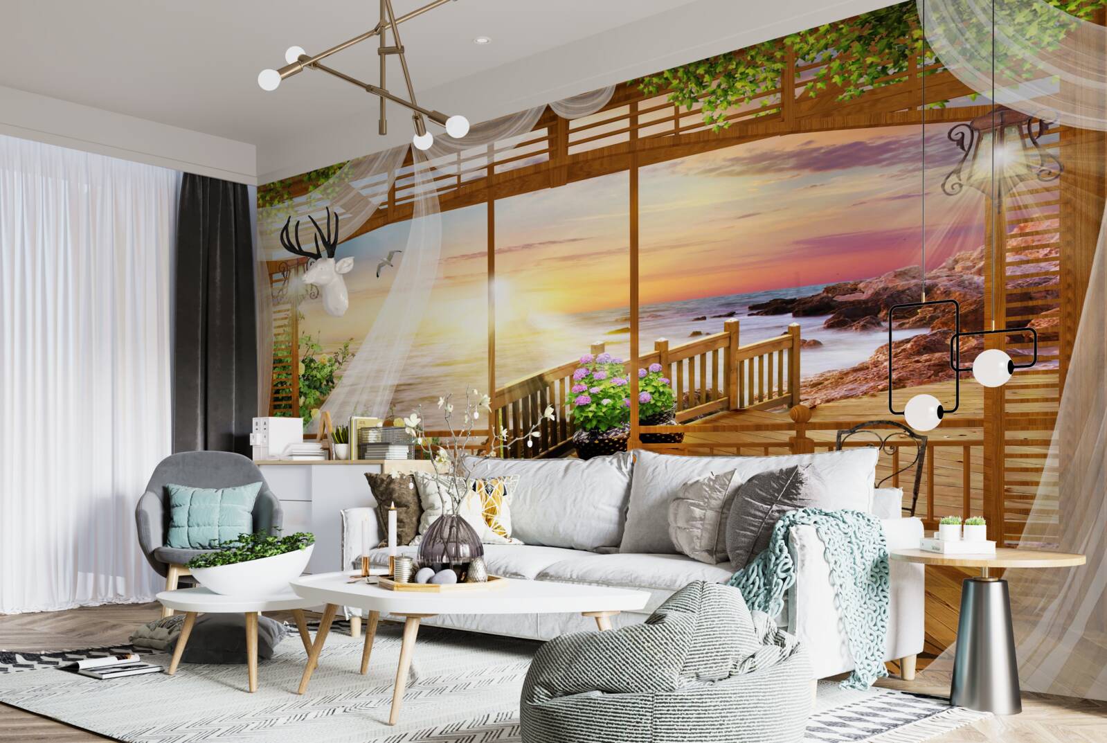 Fototapeten Ein wunderschöner Balkon mit tollen Aussichten