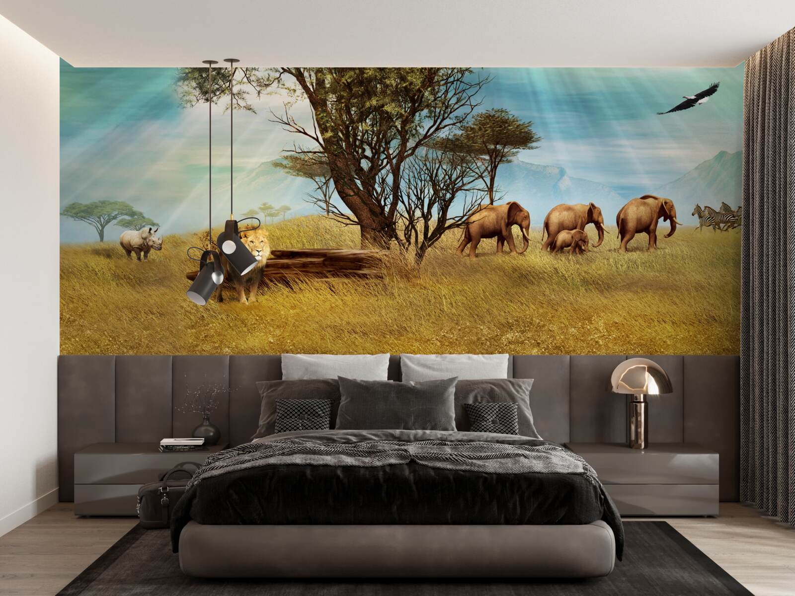 Fototapeten Afrikanische Tierpromenade