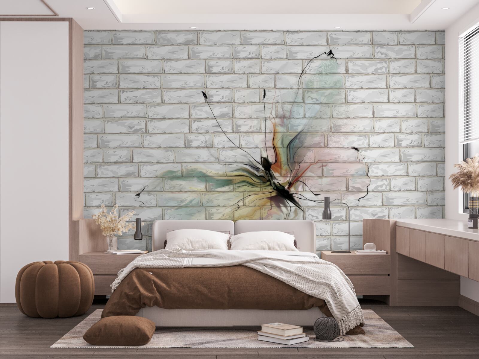 Fototapeten Schmetterling mit transparenten Flügeln an der Wand