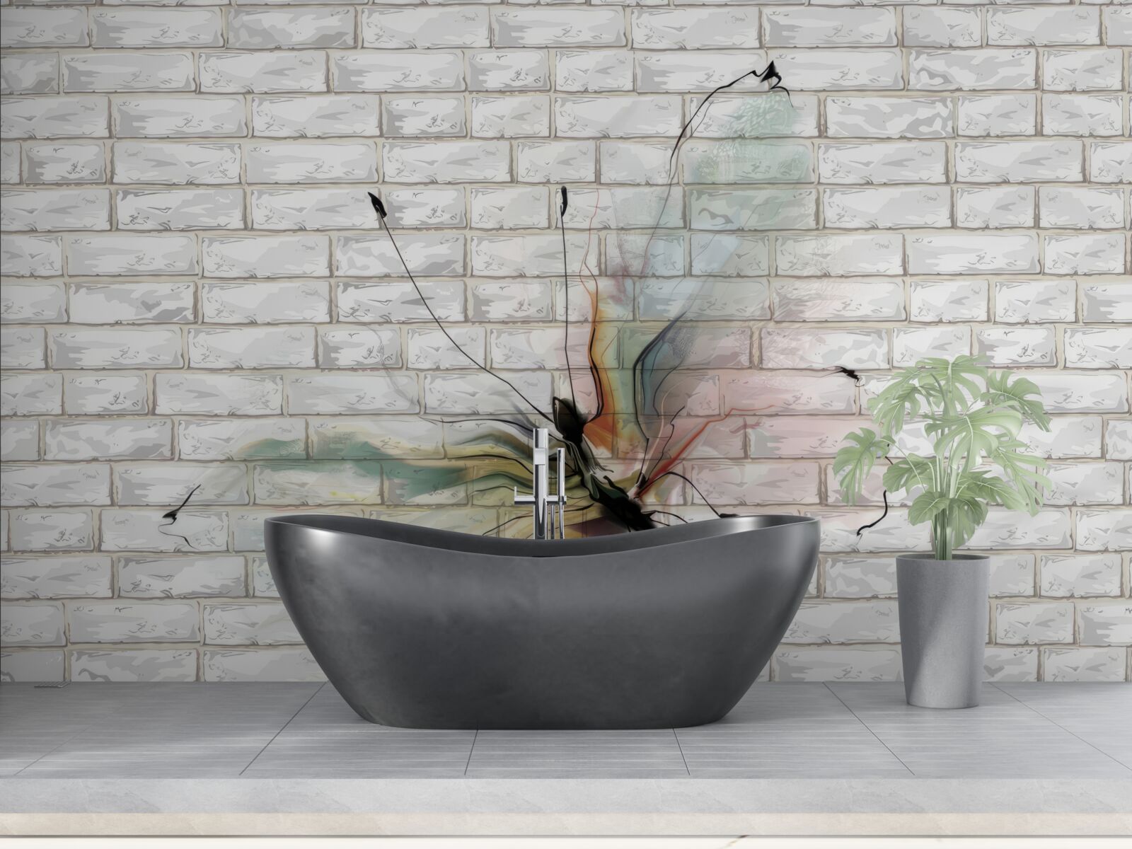 Fototapeten Schmetterling mit transparenten Flügeln an der Wand
