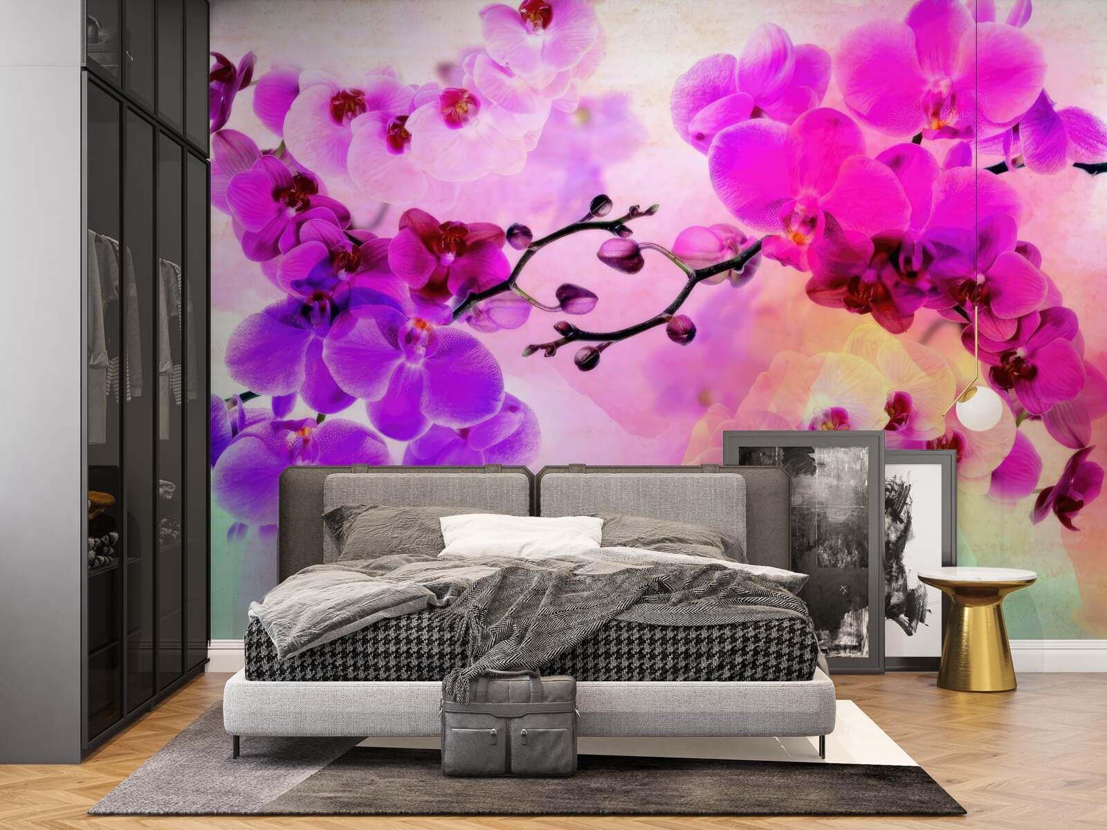 Fototapeten Orchidee in allen Regenbogenschattierungen