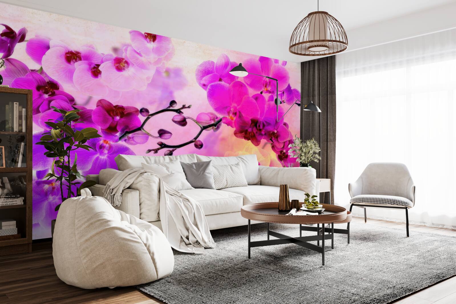 Fototapeten Orchidee in allen Regenbogenschattierungen