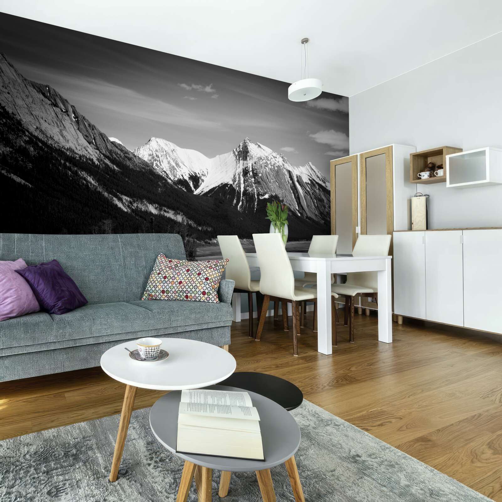 Fototapeten Berge in monochromen Farbtönen