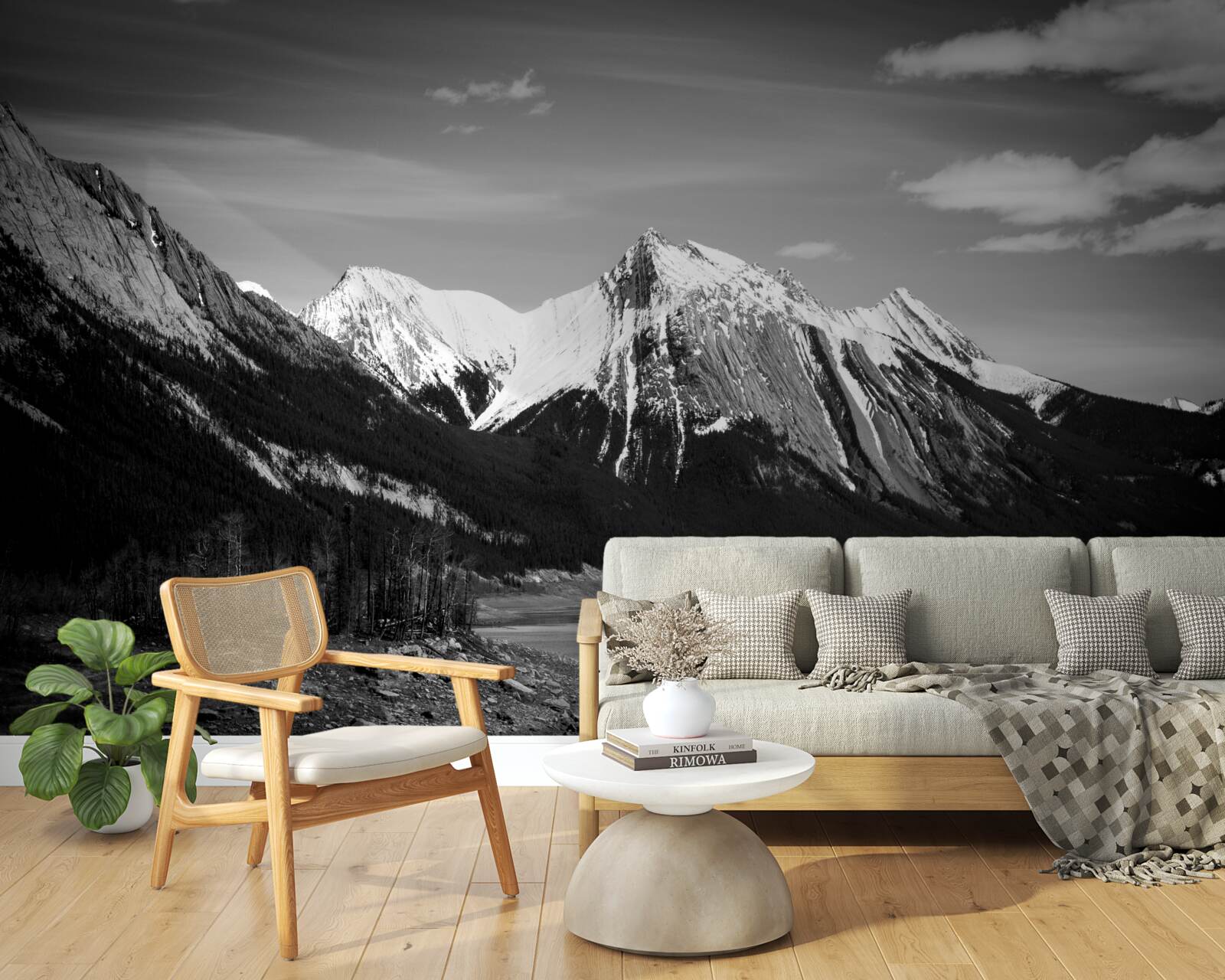 Fototapeten Berge in monochromen Farbtönen