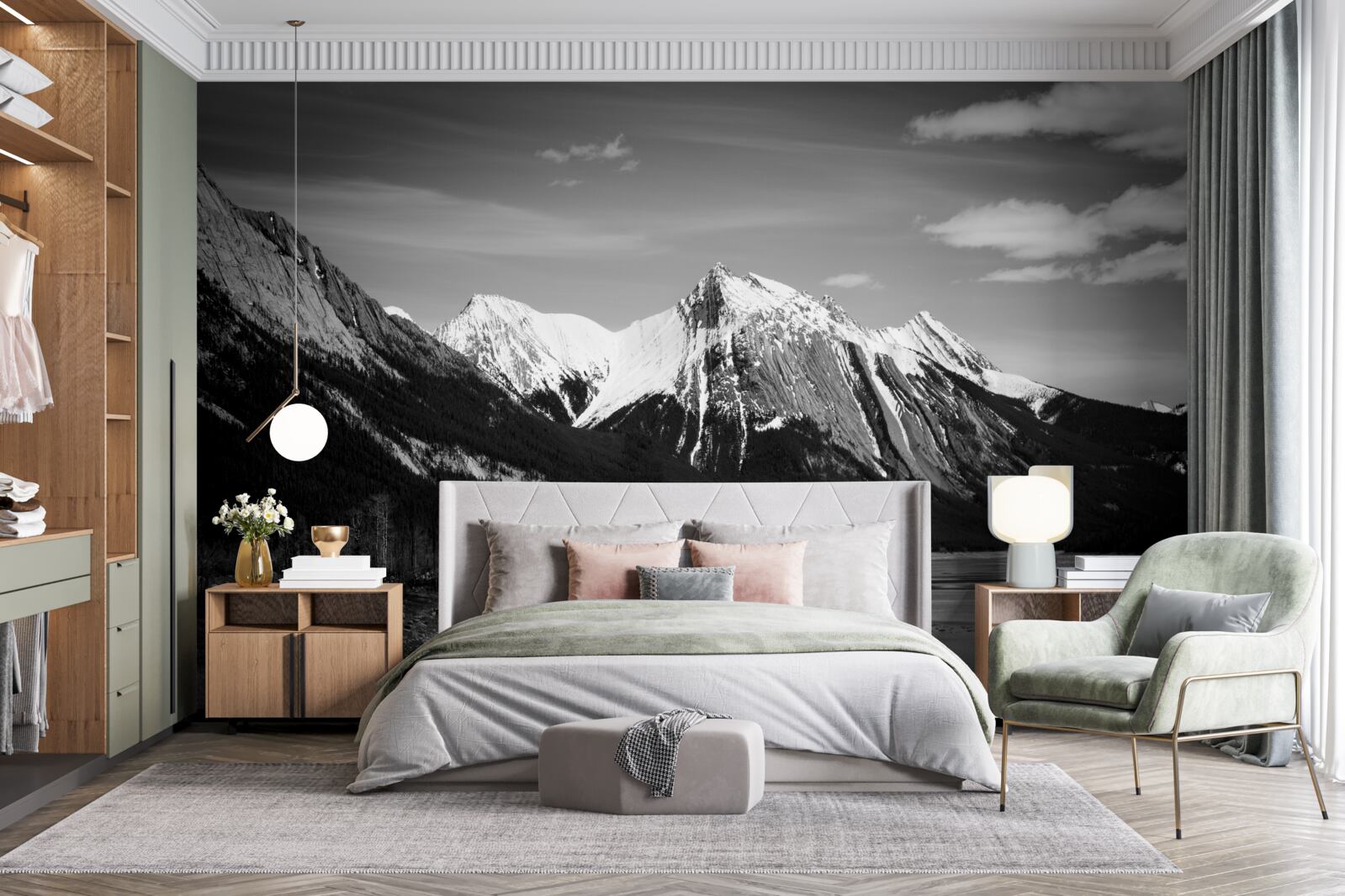 Fototapeten Berge in monochromen Farbtönen
