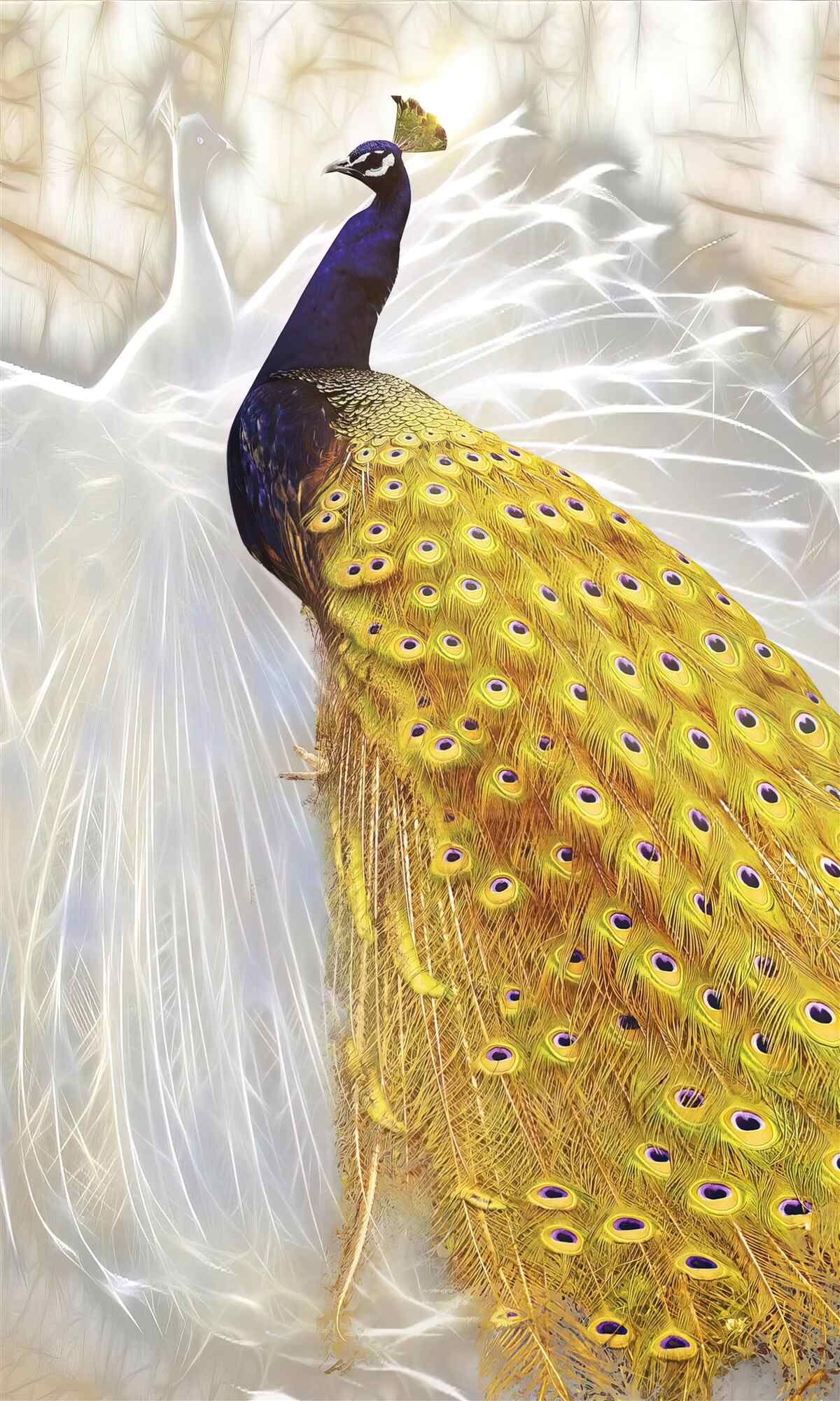 Fototapeten Vogel mit goldenen Federn