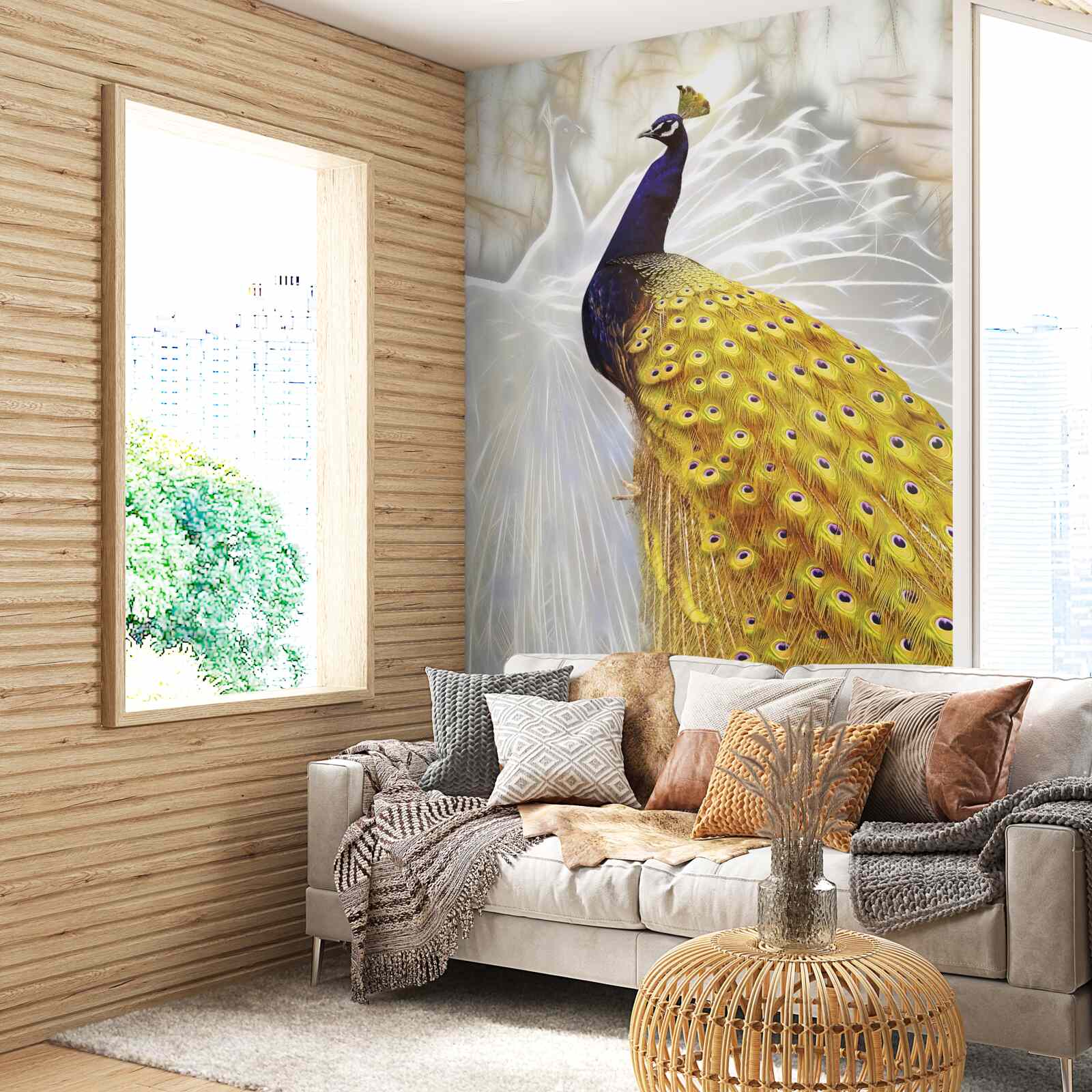 Fototapeten Vogel mit goldenen Federn