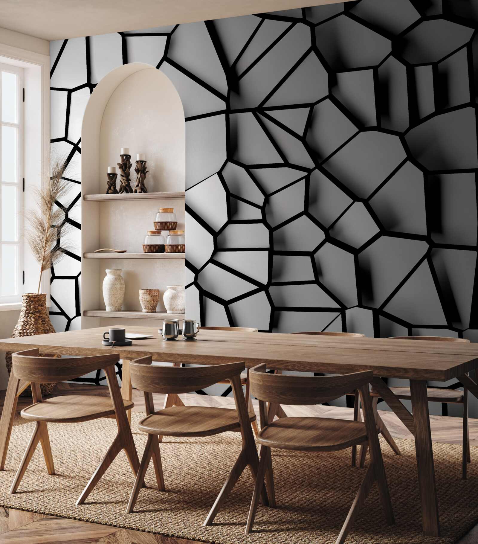 Fototapeten Weiße Wand mit einem Volumeneffekt