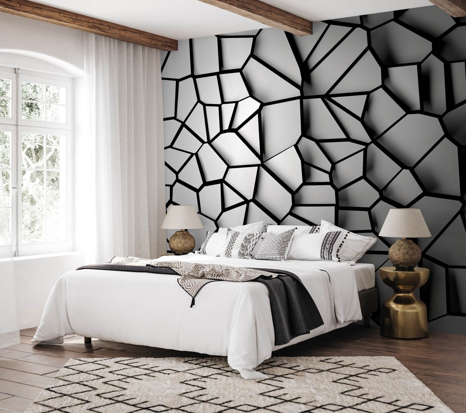 Fototapeten Weiße Wand mit einem Volumeneffekt