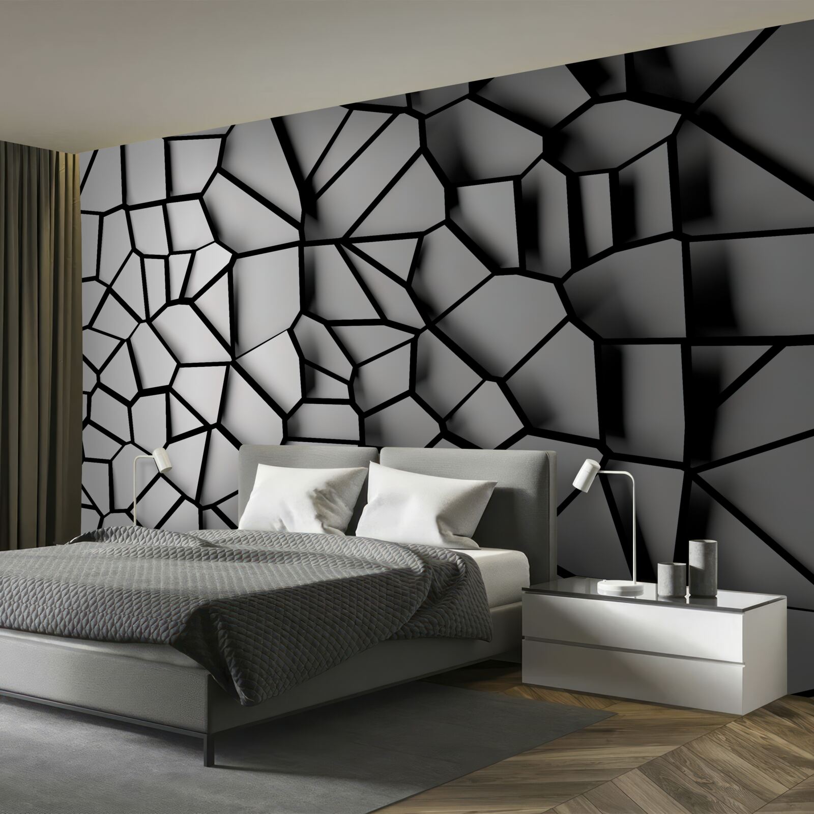 Fototapeten Weiße Wand mit einem Volumeneffekt