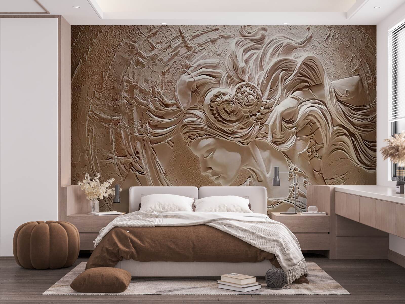 Fototapeten Das Bild eines Mädchens in einem Bas -Relief