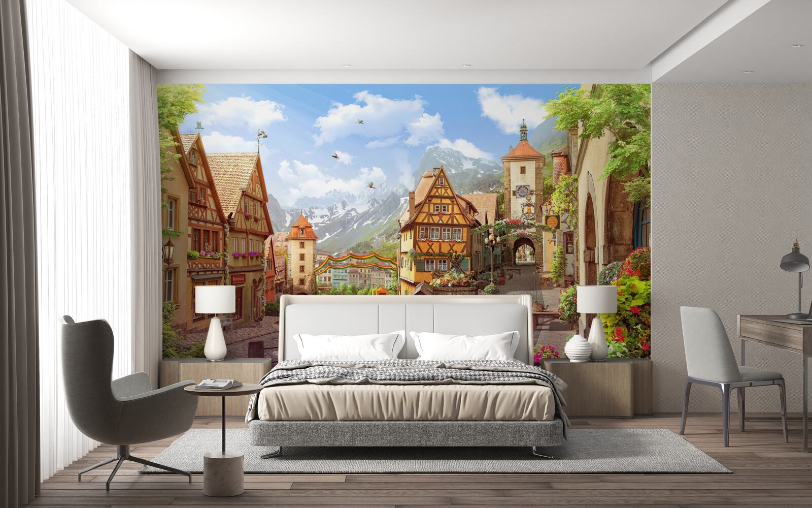 Fototapeten Eine kleine und angenehme Stadt