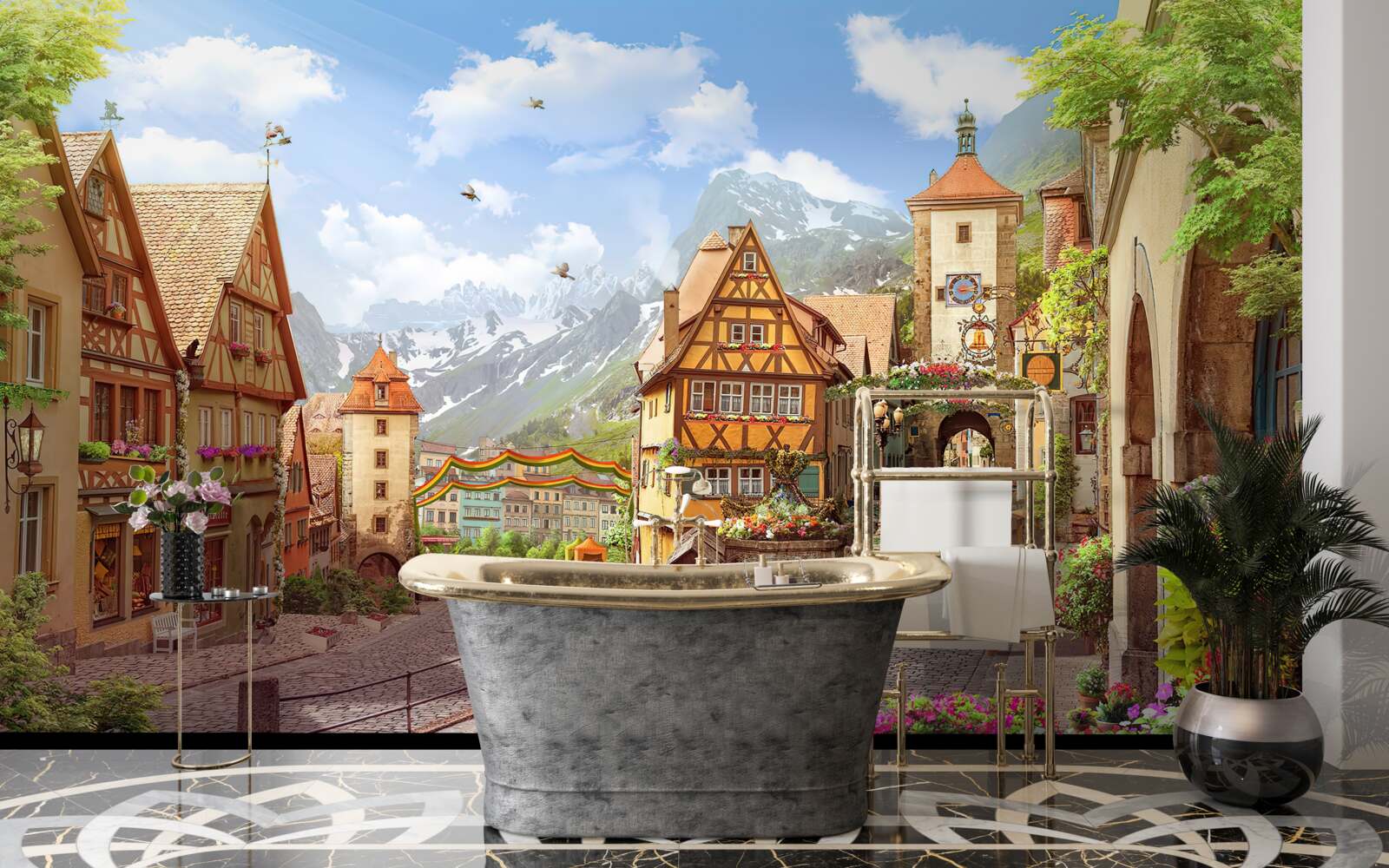 Fototapeten Eine kleine und angenehme Stadt