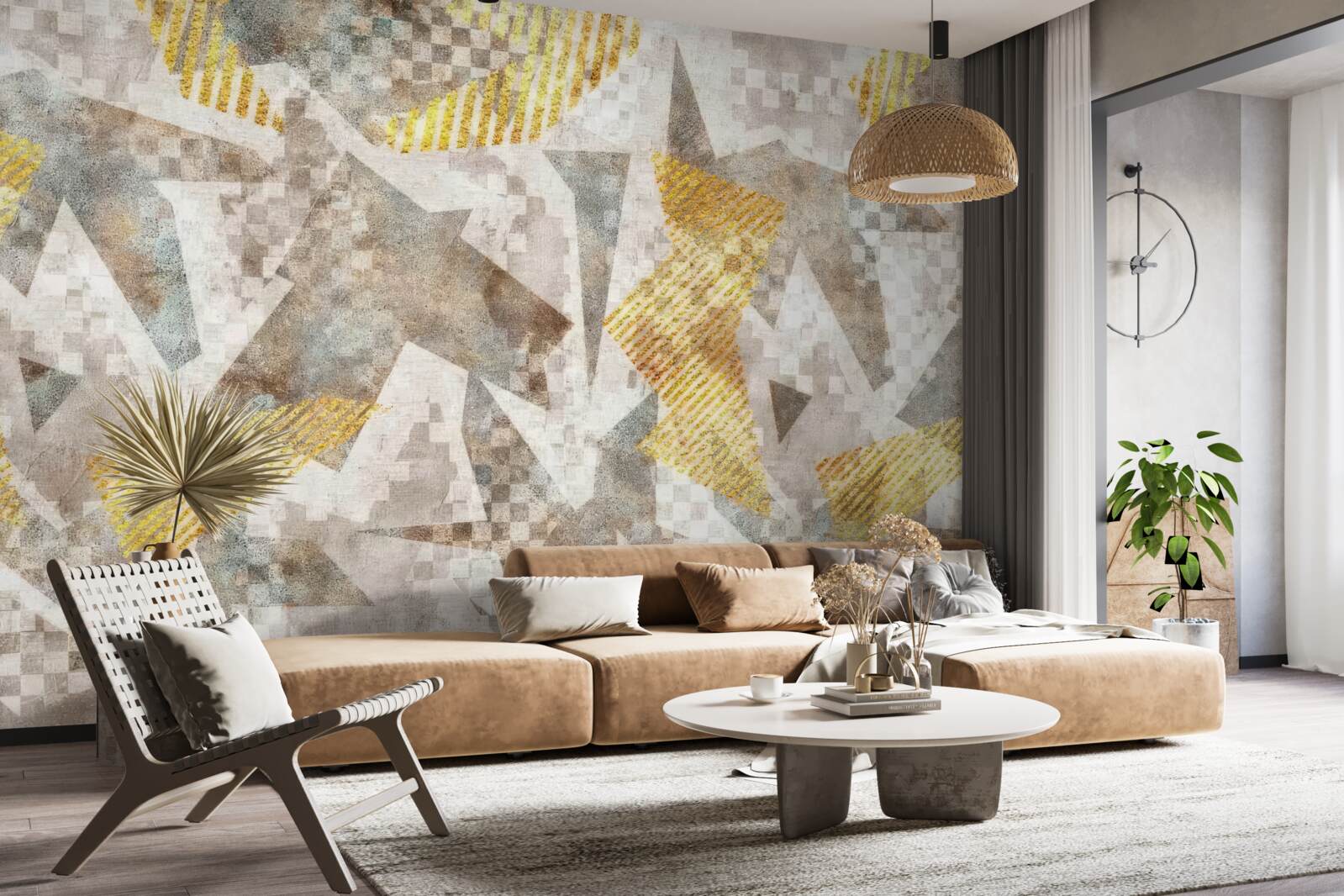 Fototapeten Figuren mit abstrakten Formen und Farben