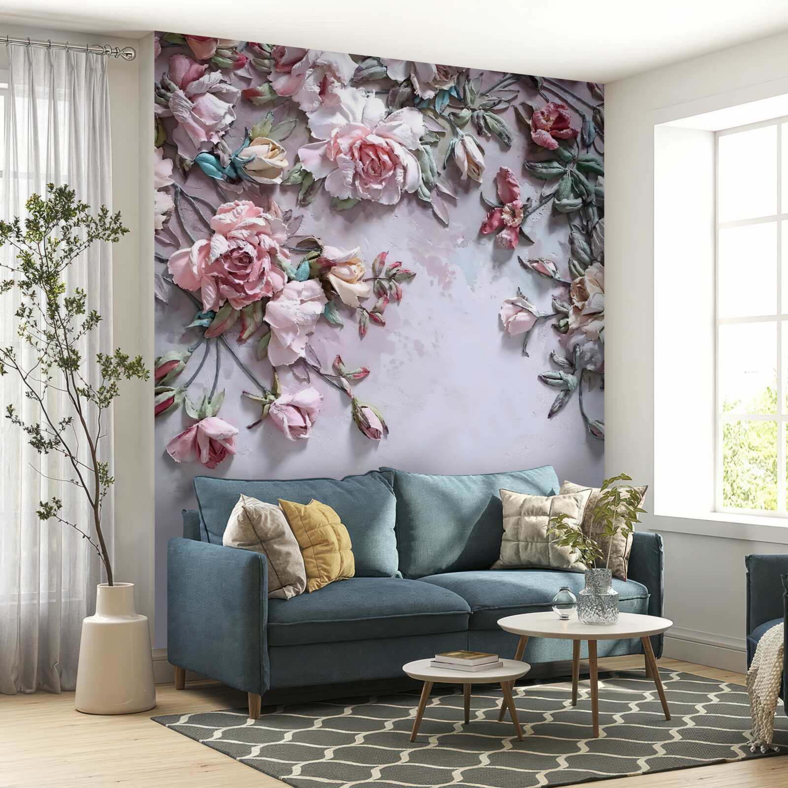 Fototapeten Rosen an Zweigen