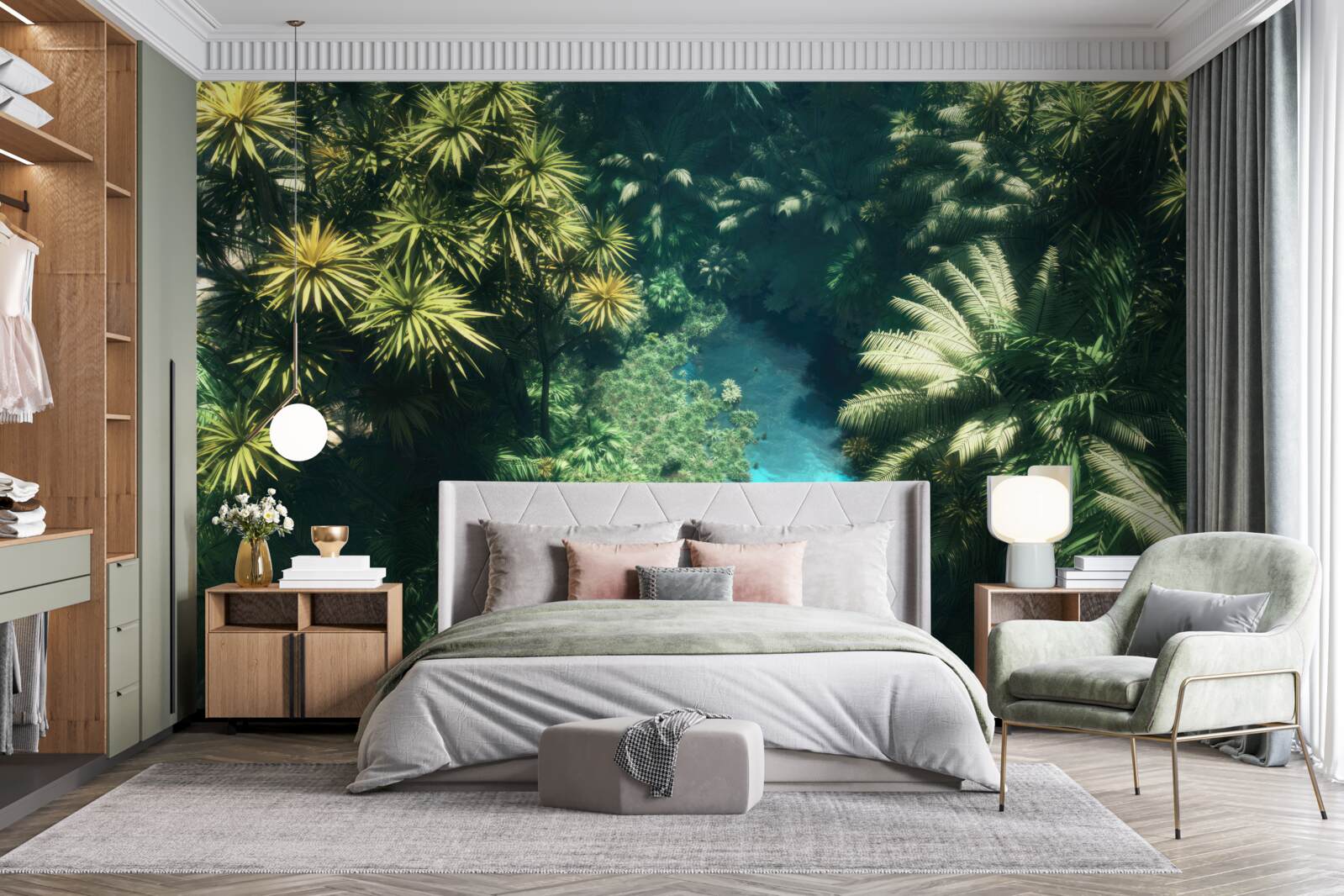 Fototapeten Eine Panoramablickansicht von oben auf der Liste und der Wasseroberfläche