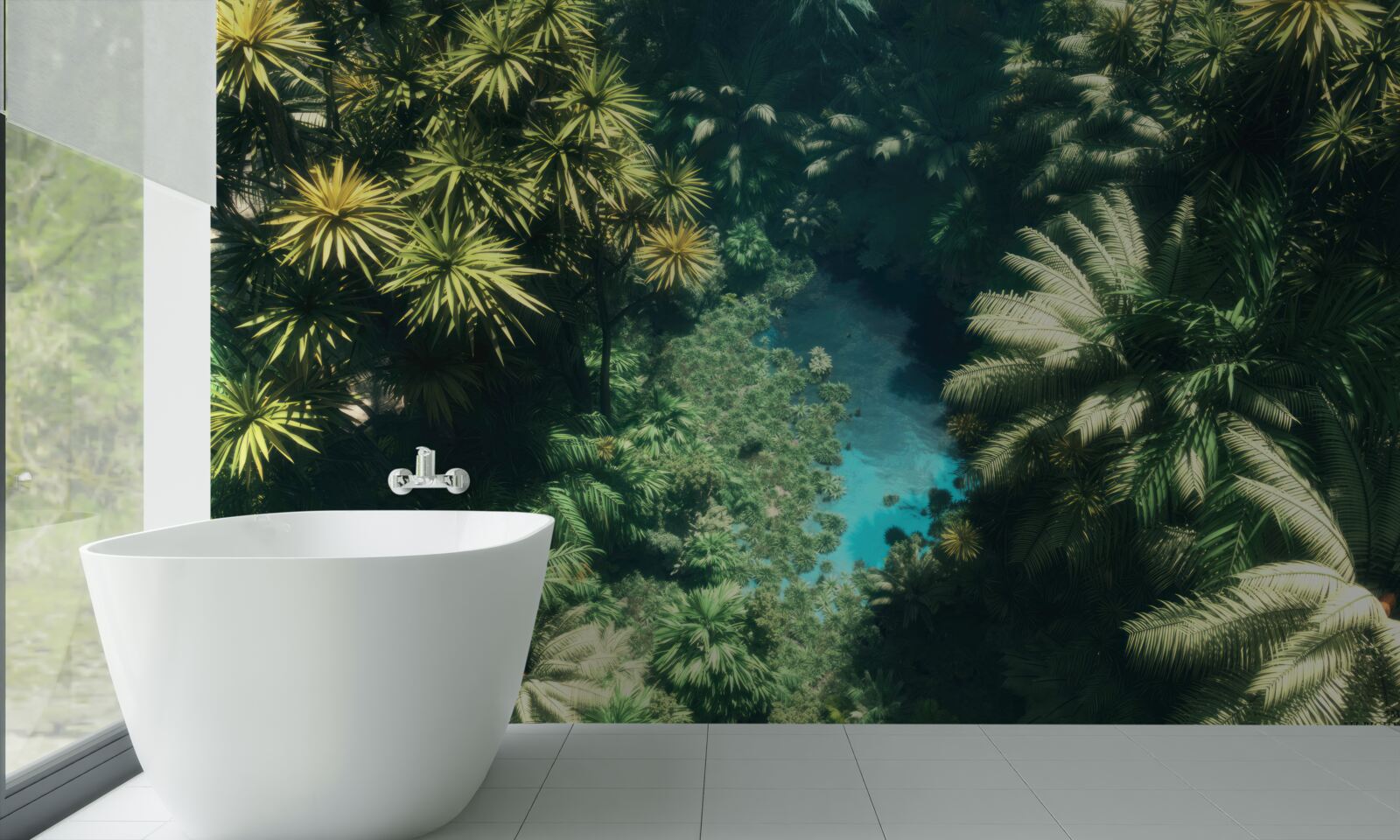 Fototapeten Eine Panoramablickansicht von oben auf der Liste und der Wasseroberfläche