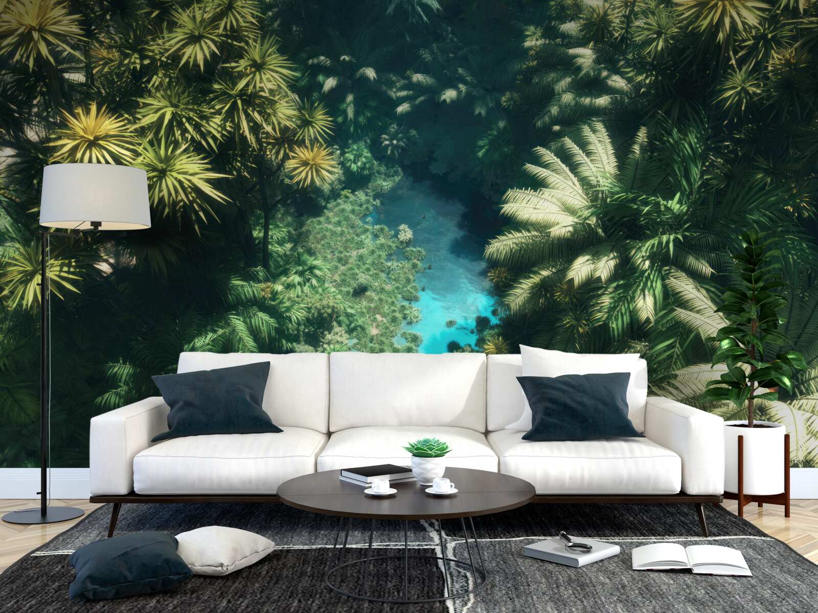 Fototapeten Eine Panoramablickansicht von oben auf der Liste und der Wasseroberfläche