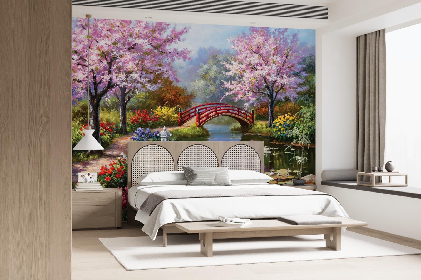 Fototapeten Ein Gartenblüte im chinesischen Stil