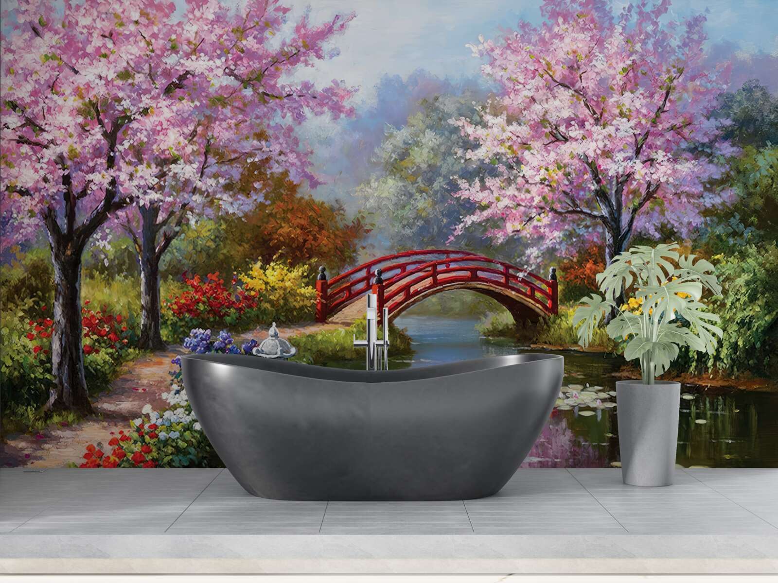 Fototapeten Ein Gartenblüte im chinesischen Stil