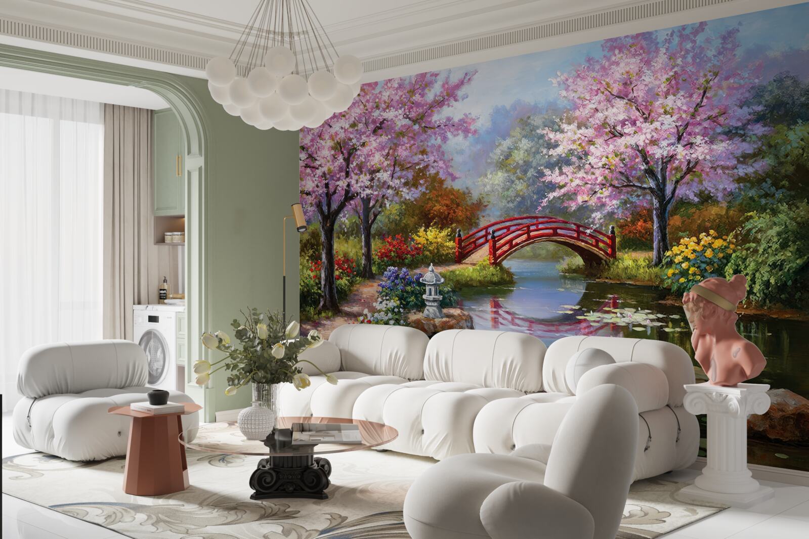 Fototapeten Ein Gartenblüte im chinesischen Stil