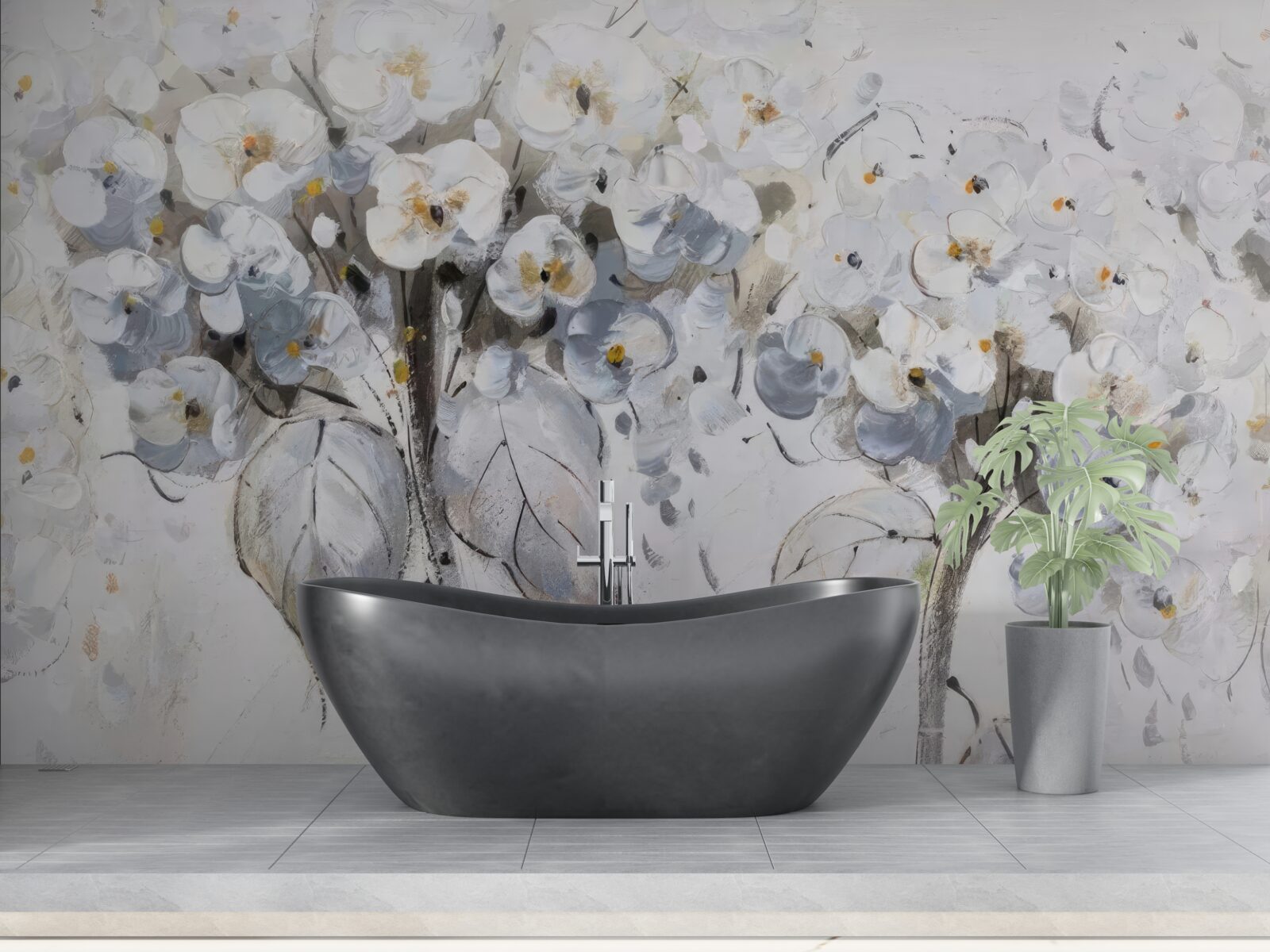 Fototapeten Er präsentierte helle Blumen