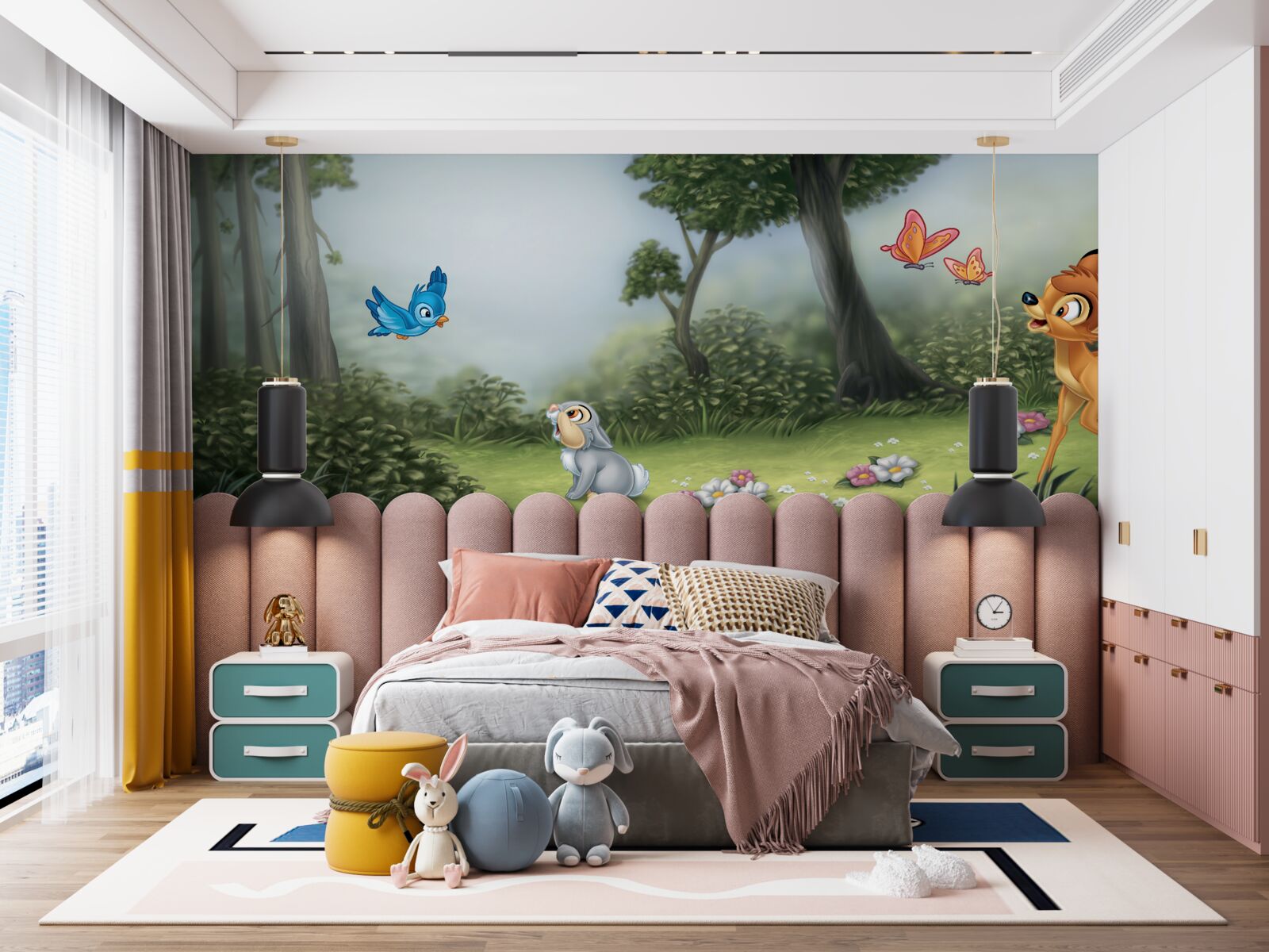 Fototapeten Die Handlung ist vom Cartoon "Bambi" inspiriert
