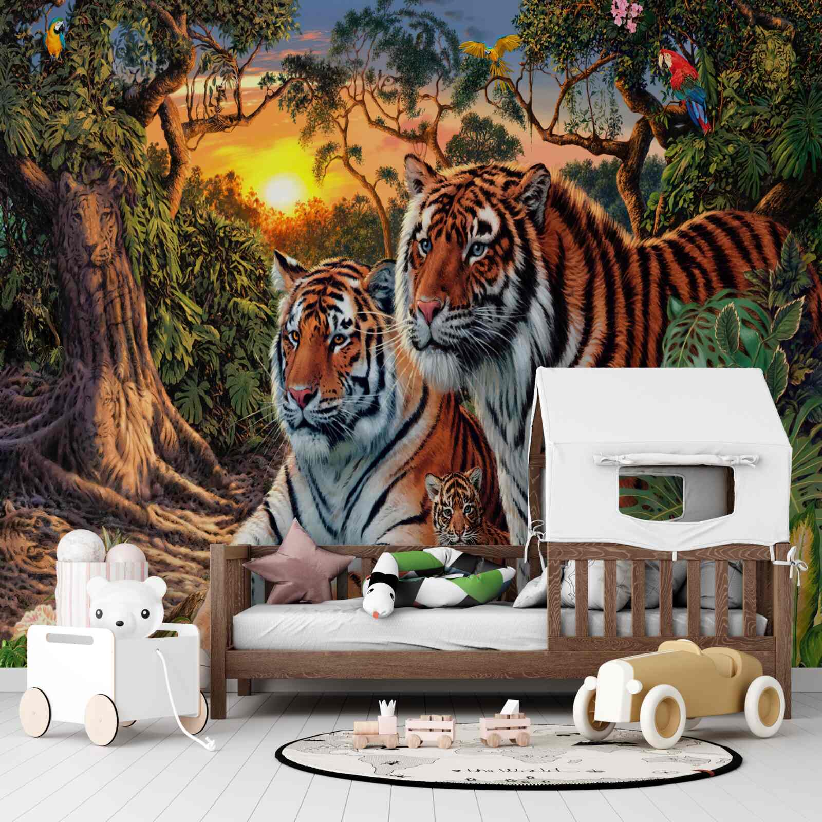 Fototapeten Tigers 'Familie in den Wäldern