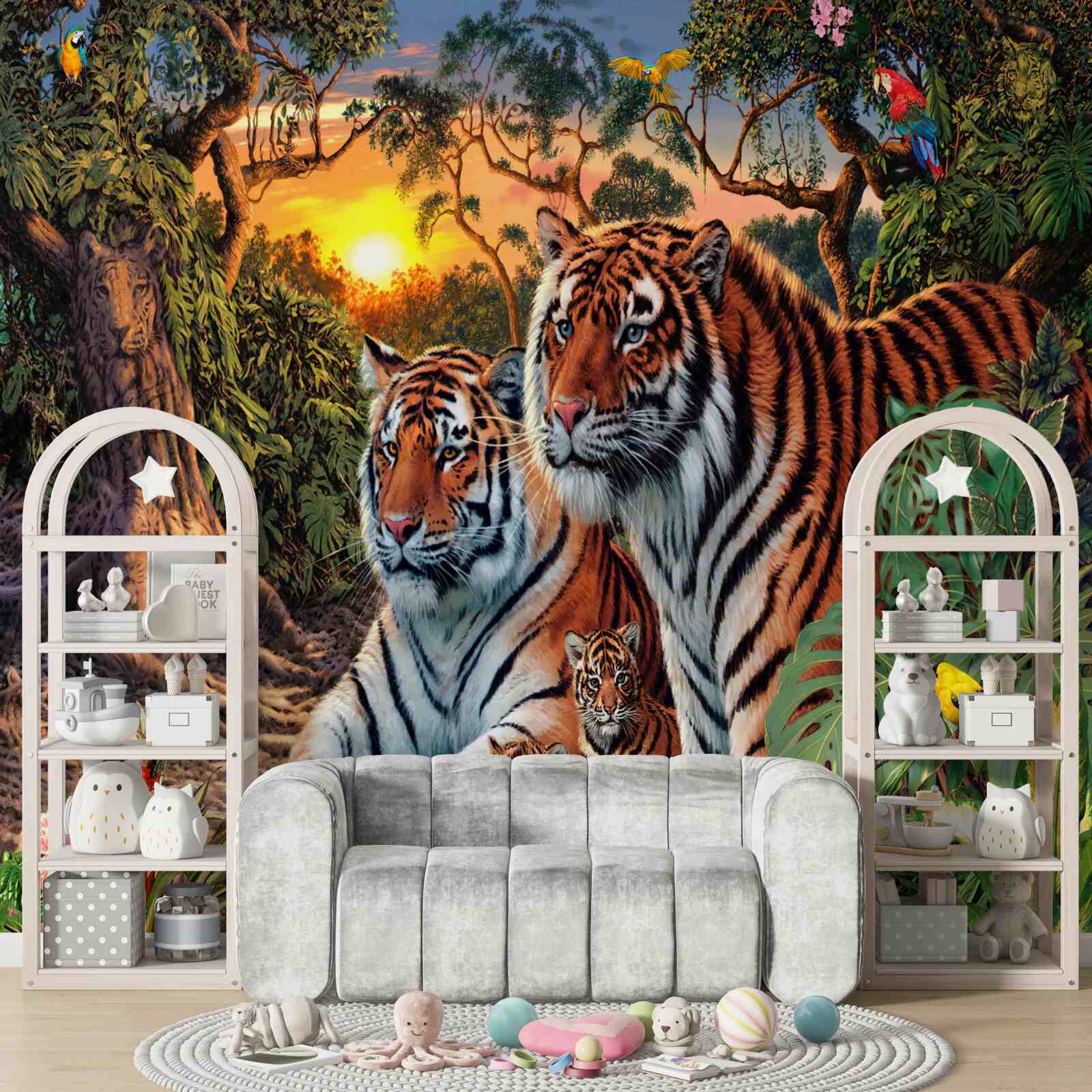Fototapeten Tigers 'Familie in den Wäldern