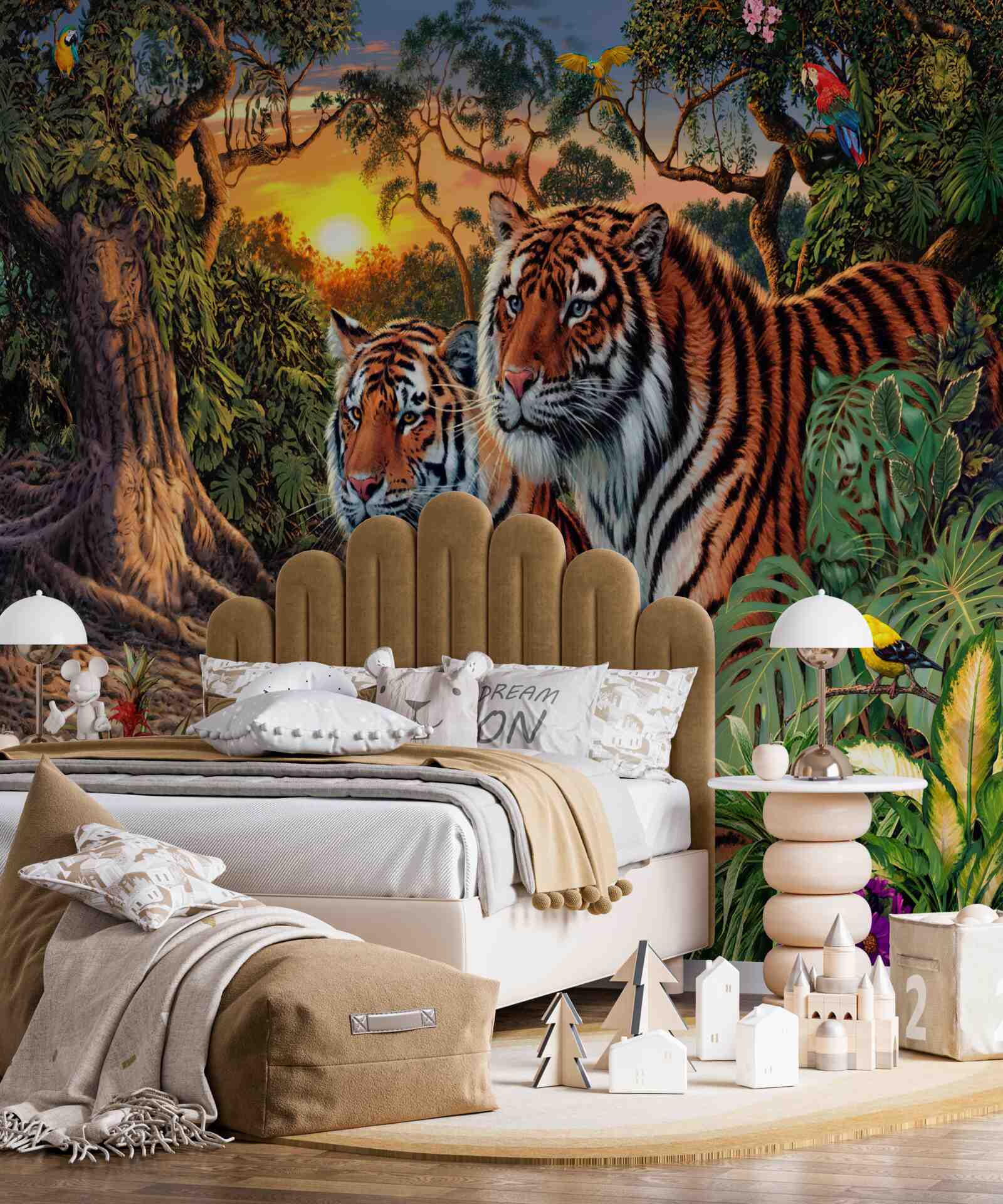 Fototapeten Tigers 'Familie in den Wäldern