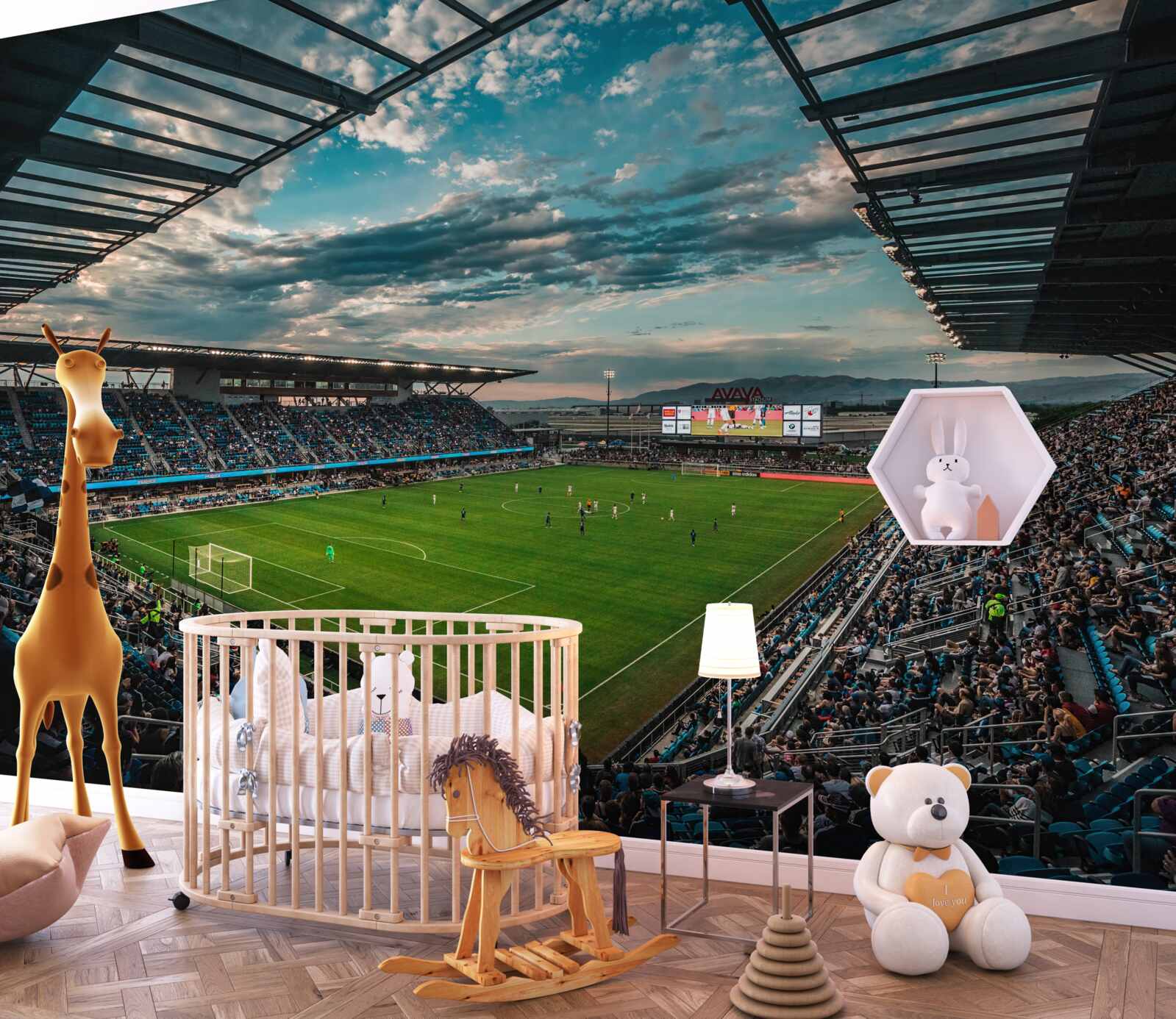 Fototapeten Ein Match in der Fußballarena