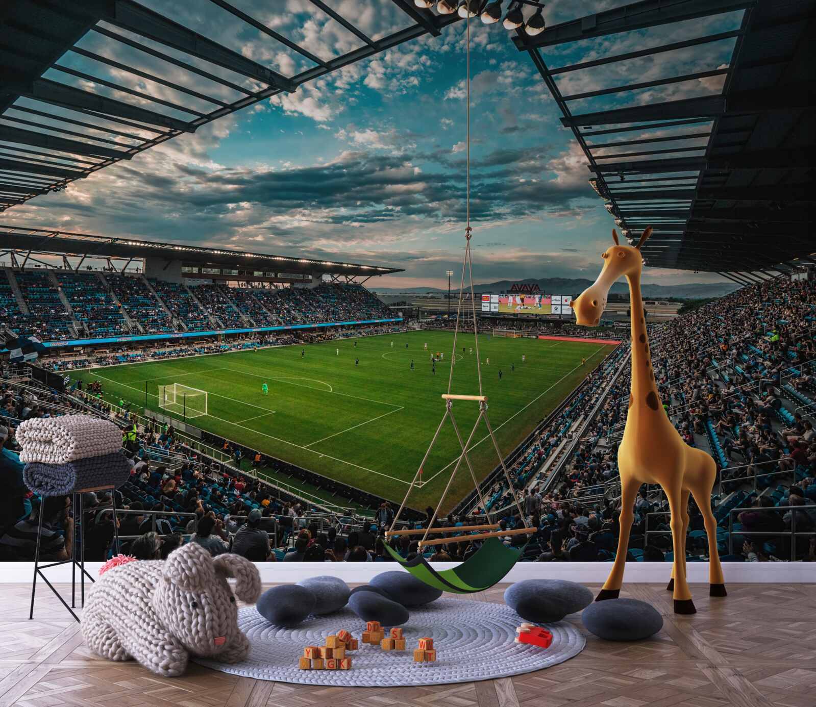 Fototapeten Ein Match in der Fußballarena