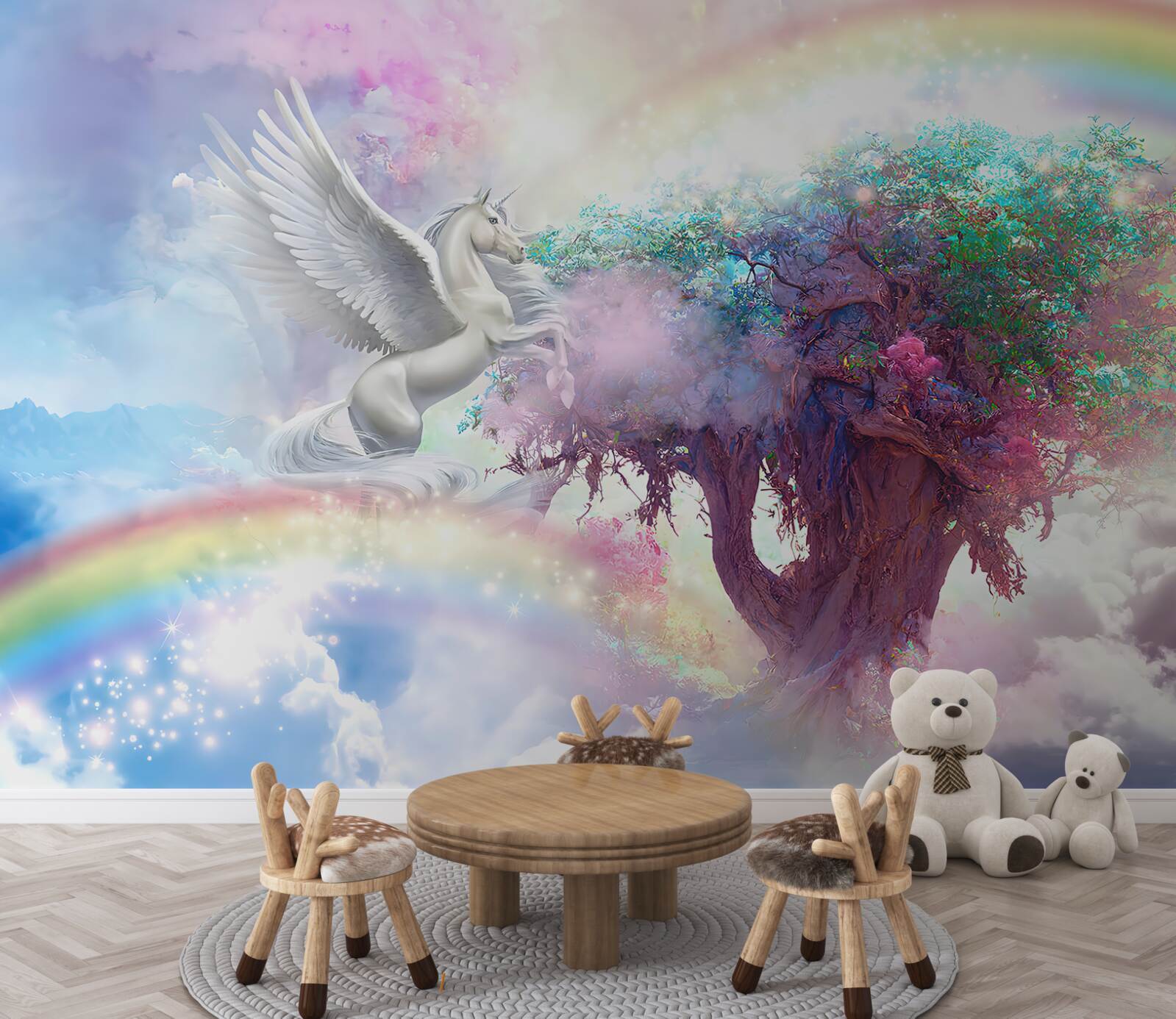 Fototapeten Pegasus geht zum Baum