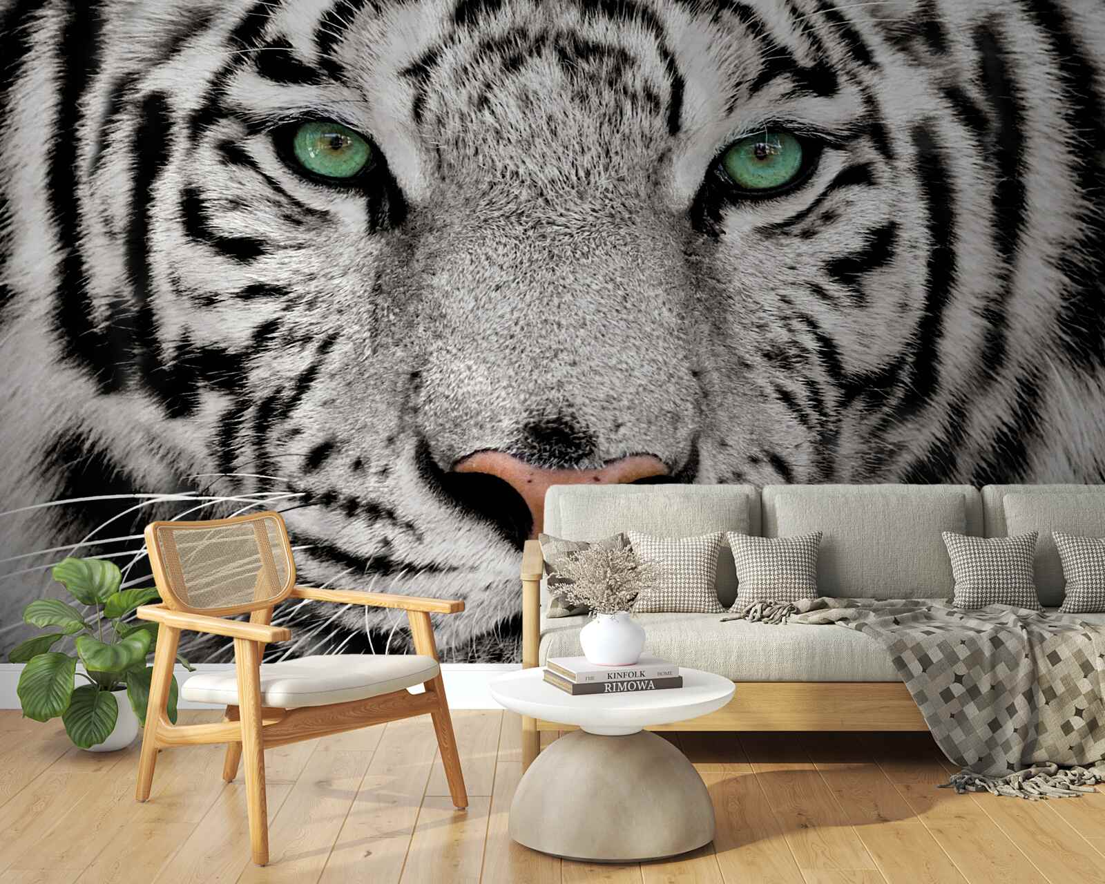 Fototapeten Weißer Tiger aus nächster Nähe