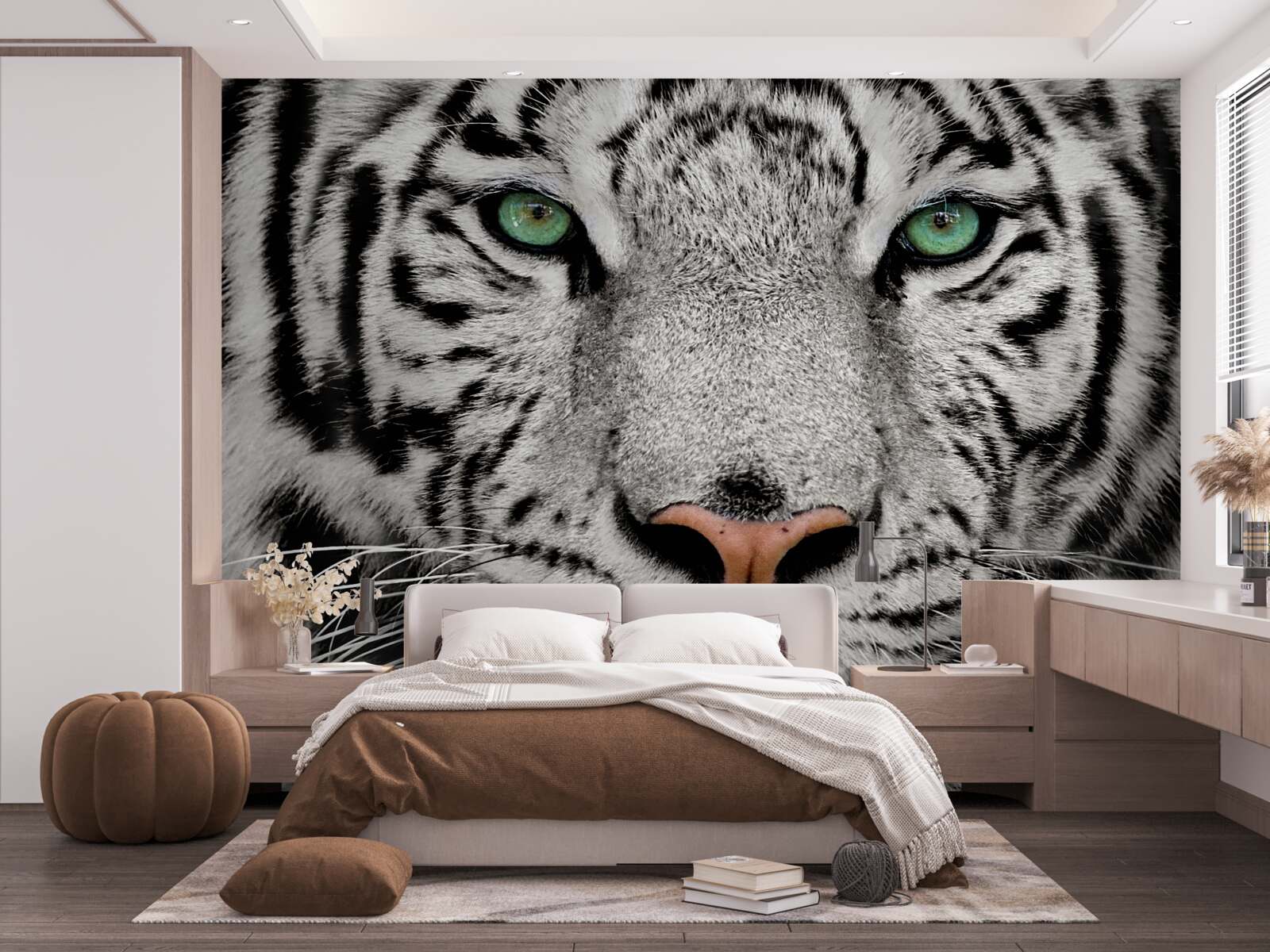 Fototapeten Weißer Tiger aus nächster Nähe