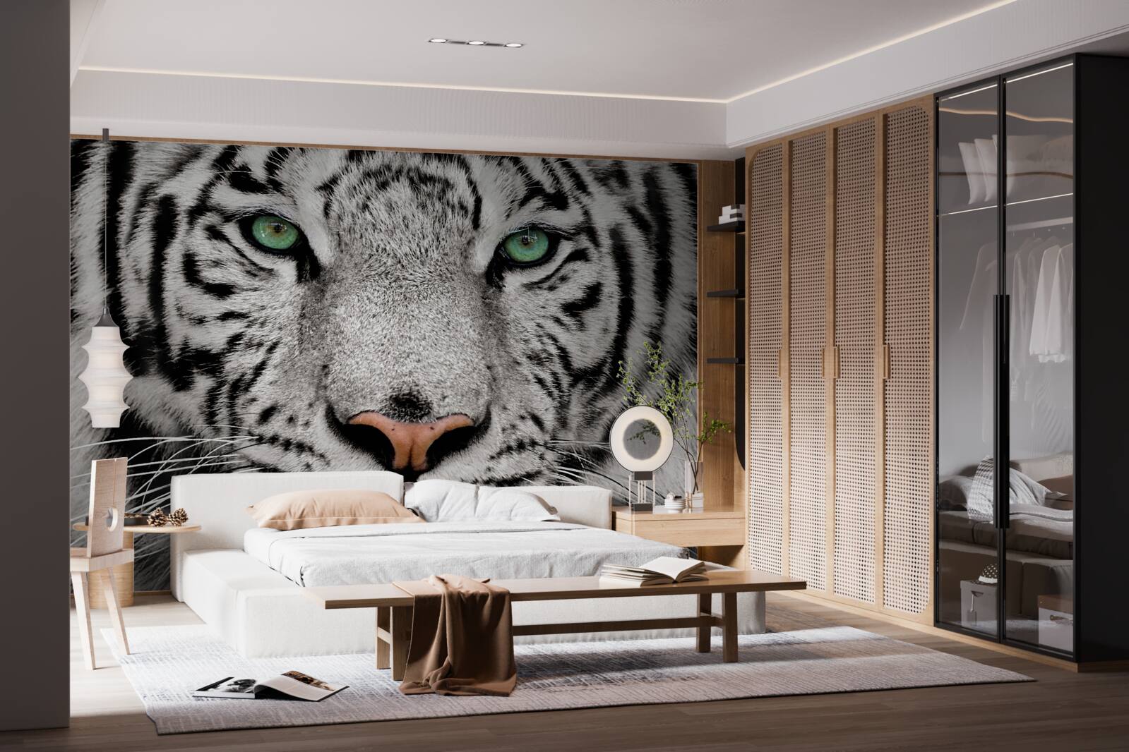 Fototapeten Weißer Tiger aus nächster Nähe