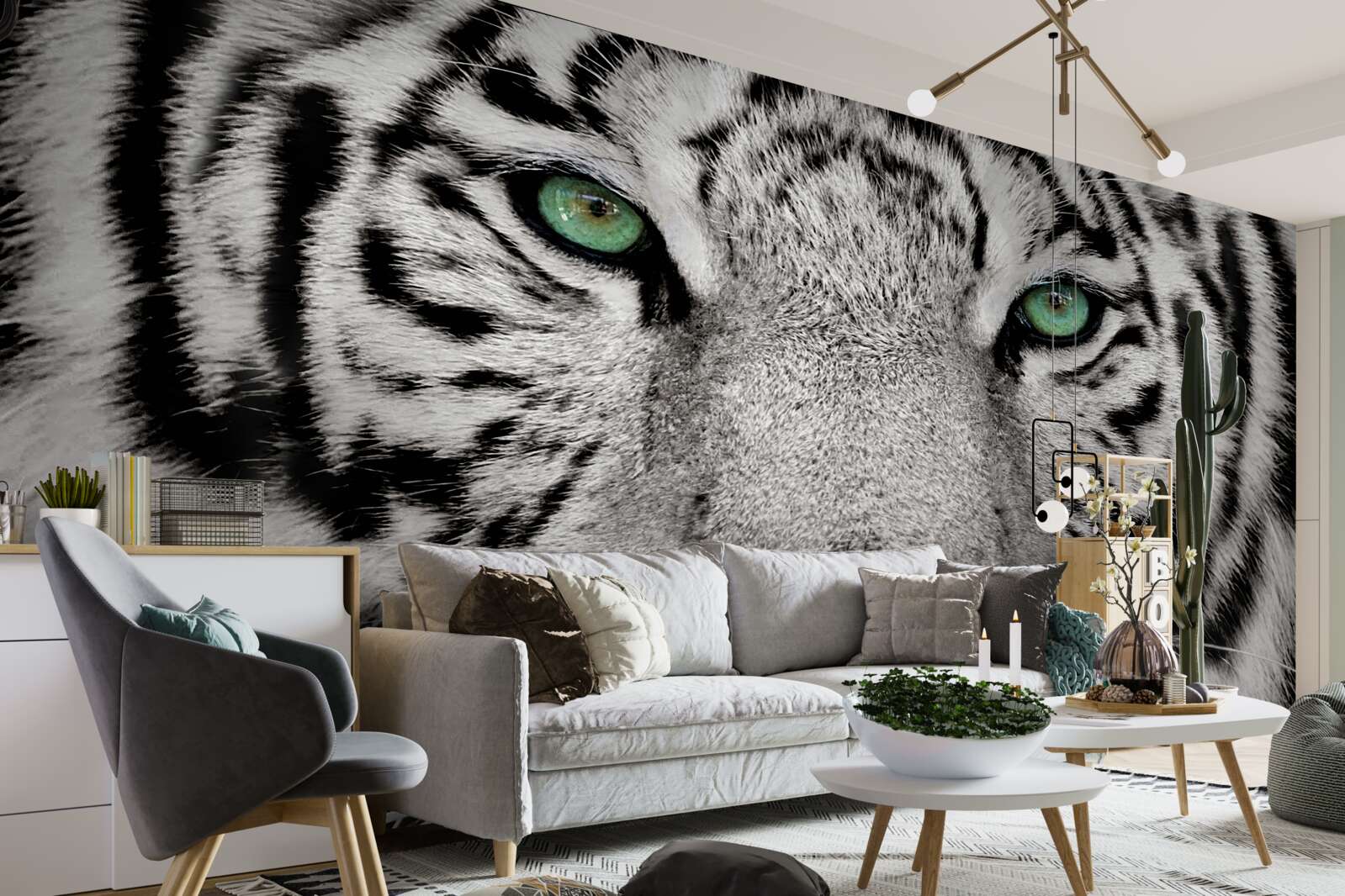 Fototapeten Weißer Tiger aus nächster Nähe