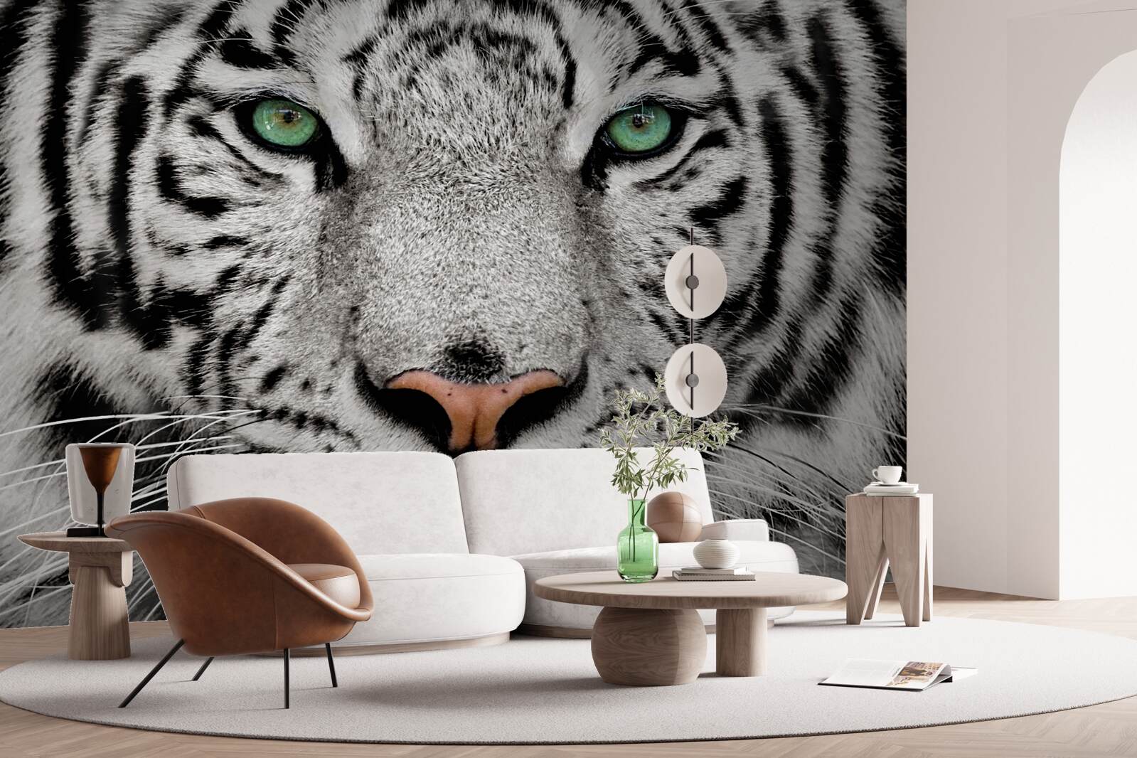 Fototapeten Weißer Tiger aus nächster Nähe