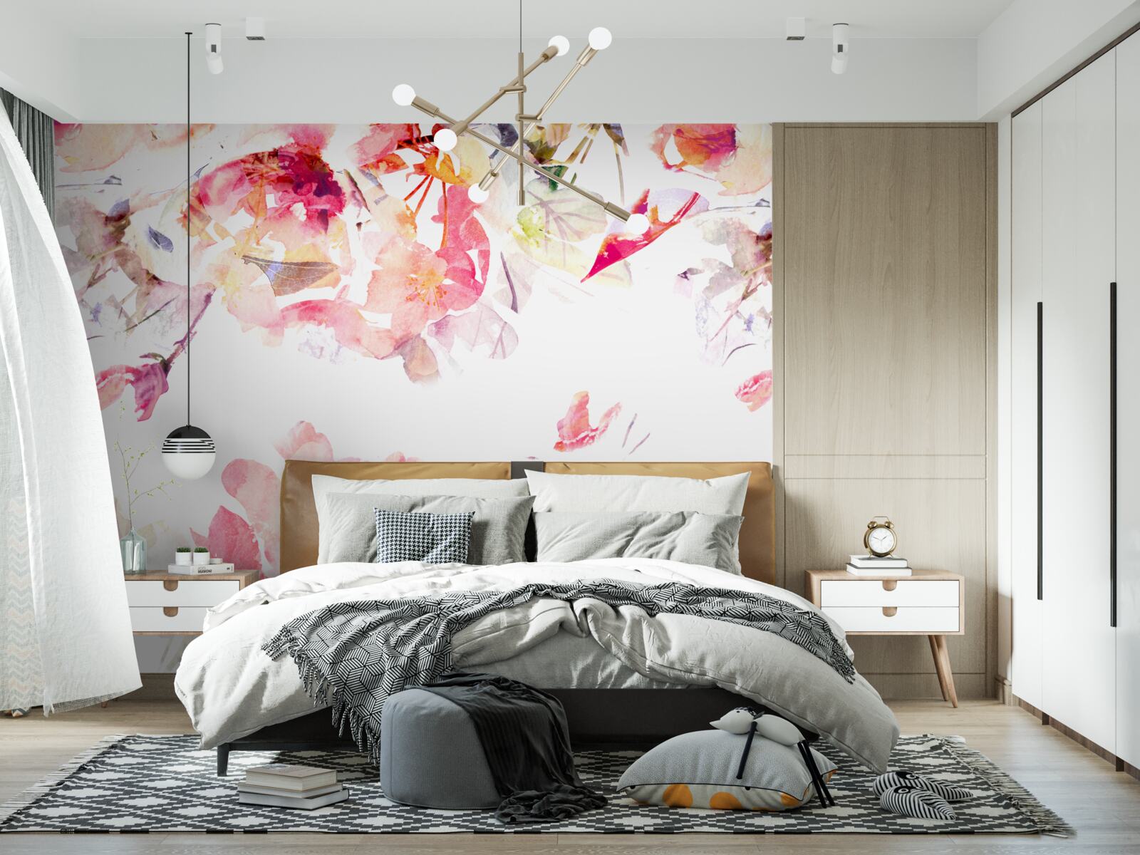 Fototapeten Bild von rosa Blumen