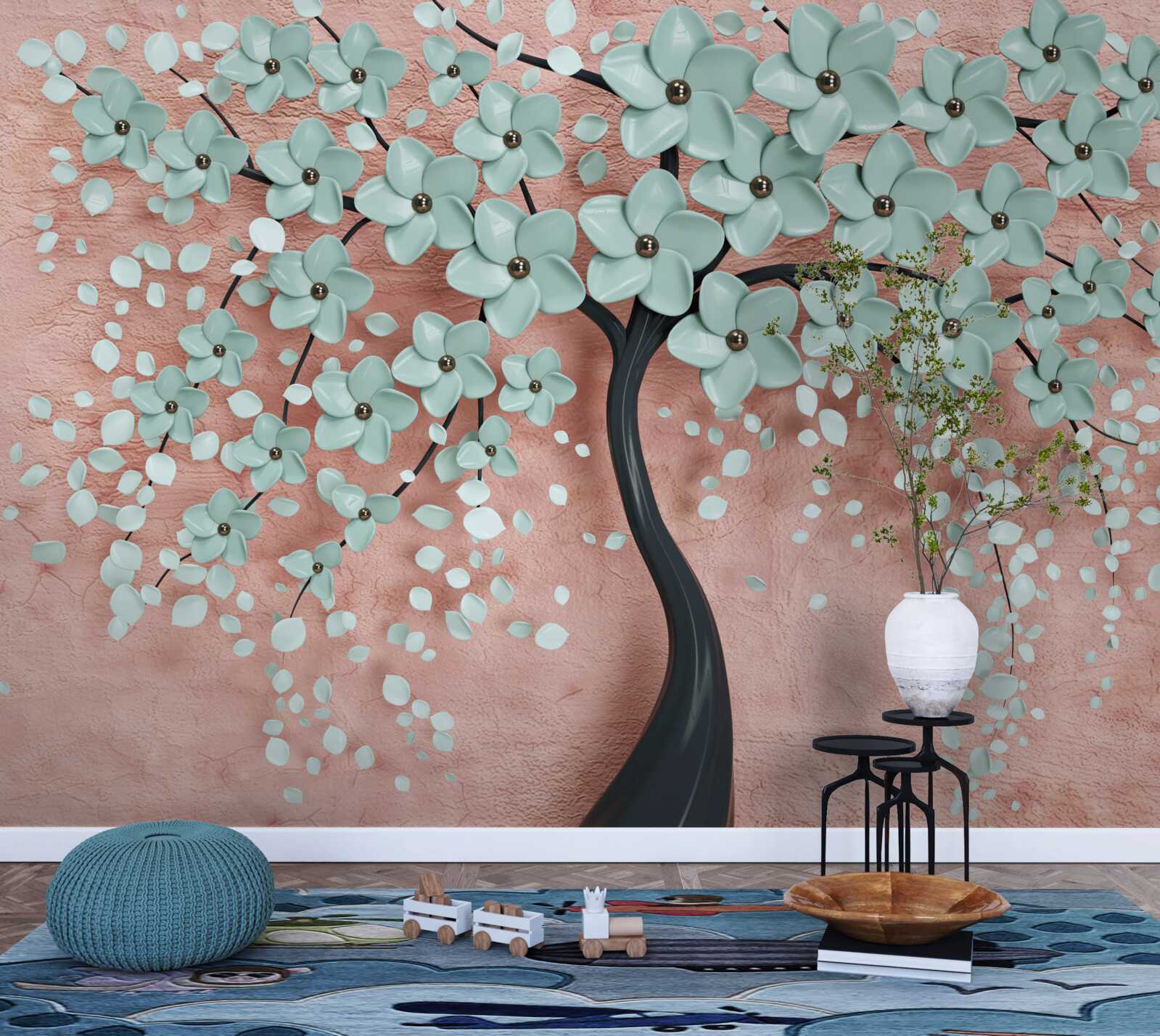 Fototapeten Ein Baum mit blauen Blütenständen