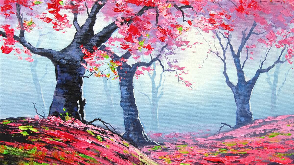 Fototapeten Wald im Herbstnebel