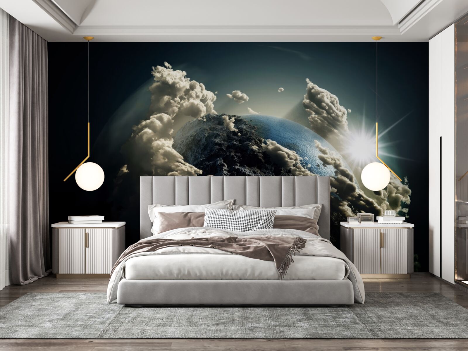 Fototapeten Die Wolken umgeben die Erde