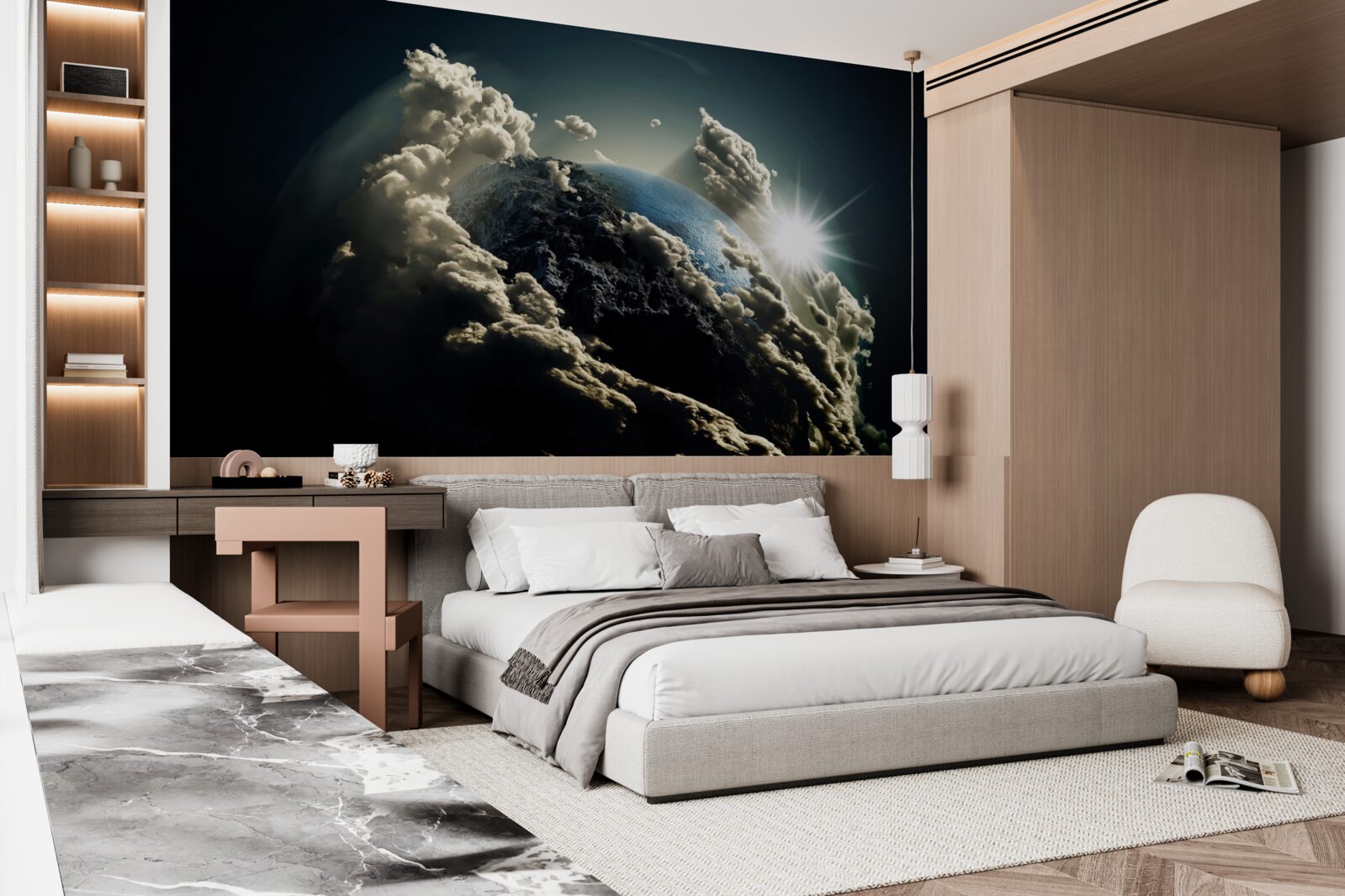 Fototapeten Die Wolken umgeben die Erde