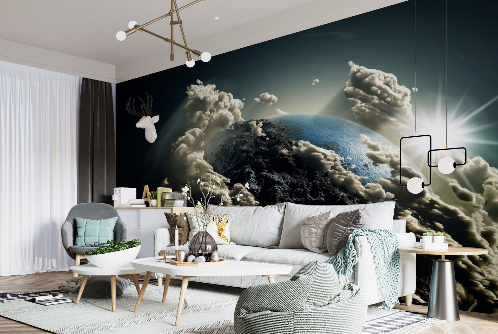 Fototapeten Die Wolken umgeben die Erde