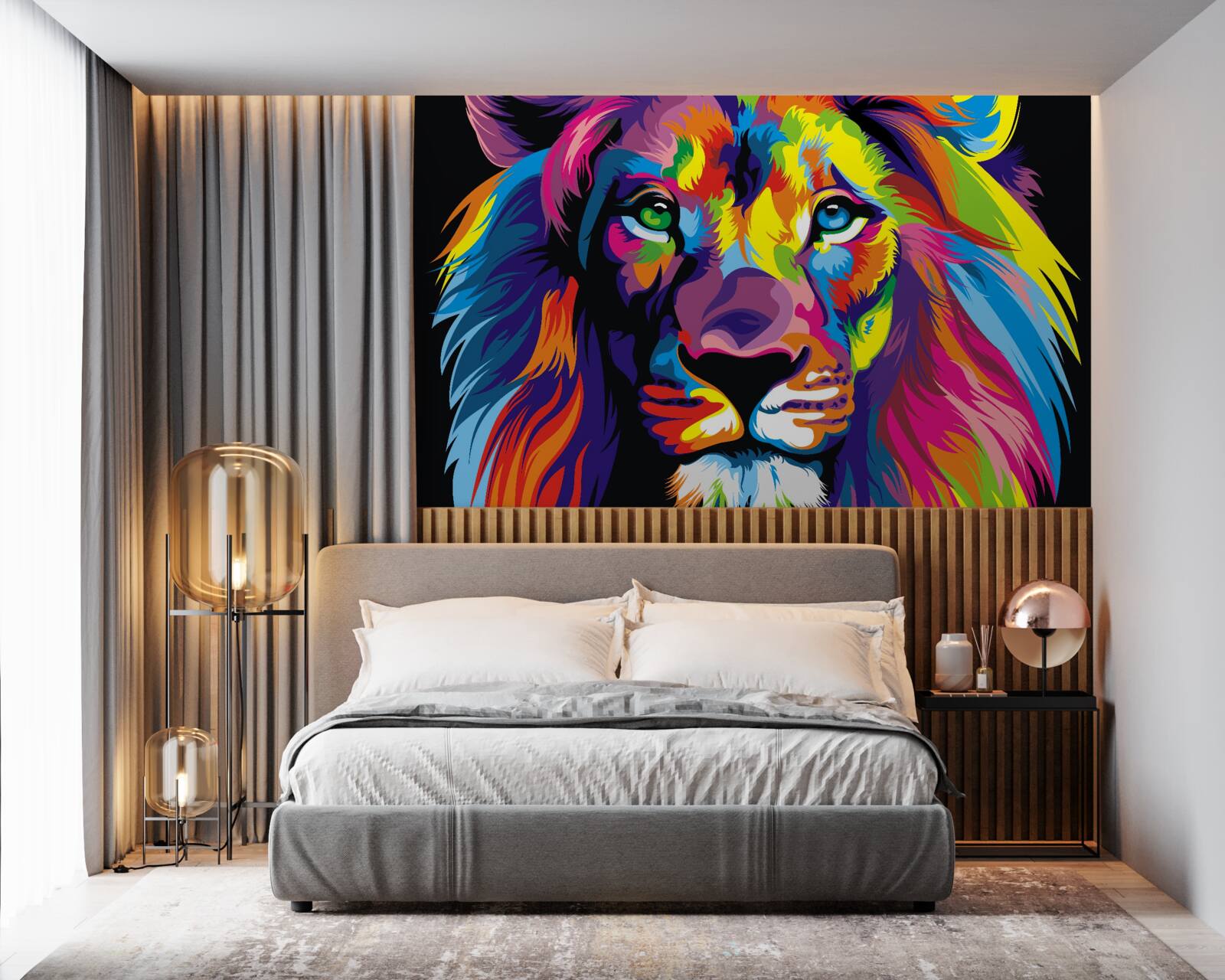 Fototapeten Pop-Art-Bild des Löwen