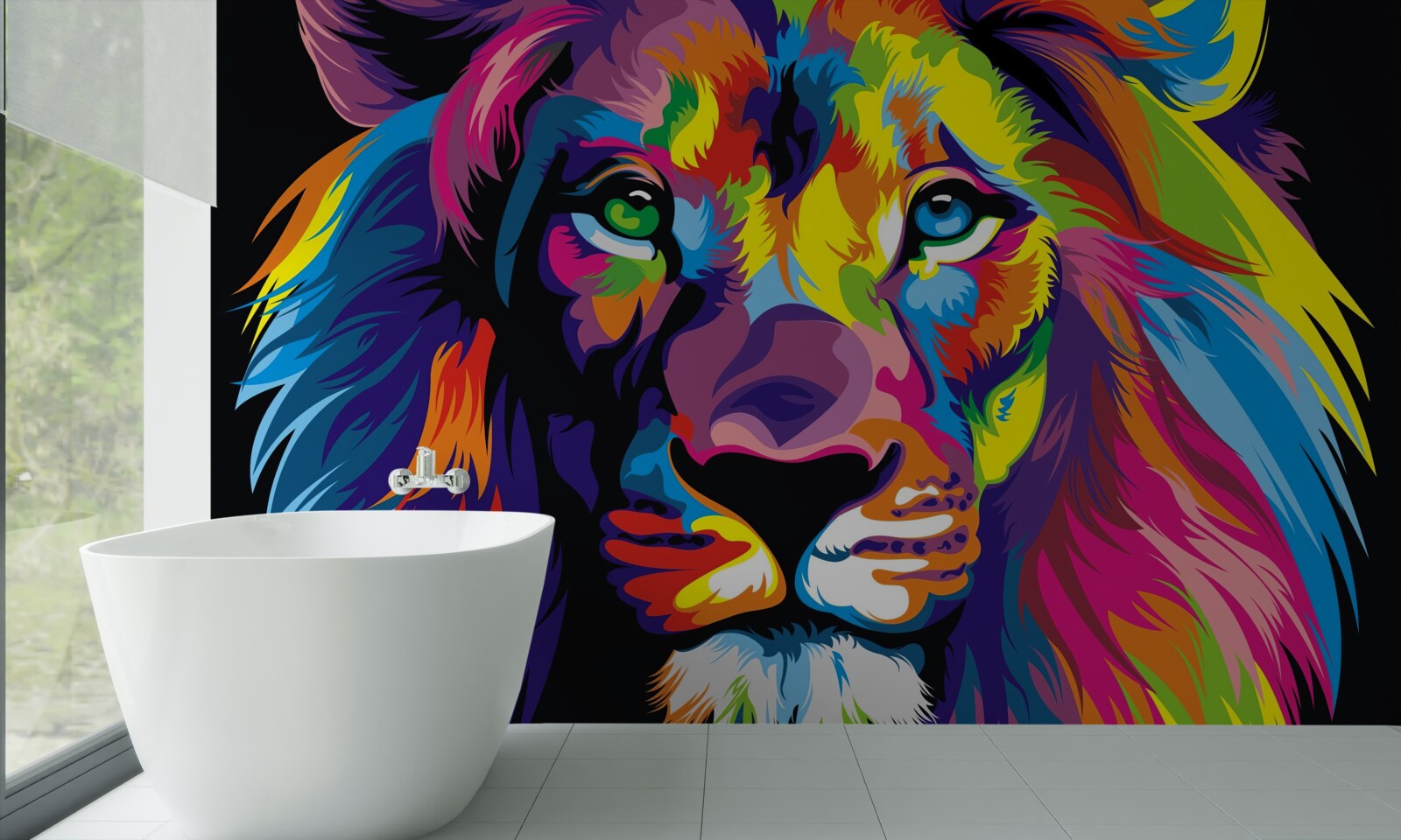 Fototapeten Pop-Art-Bild des Löwen