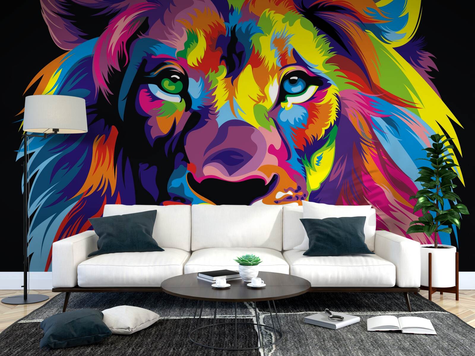 Fototapeten Pop-Art-Bild des Löwen